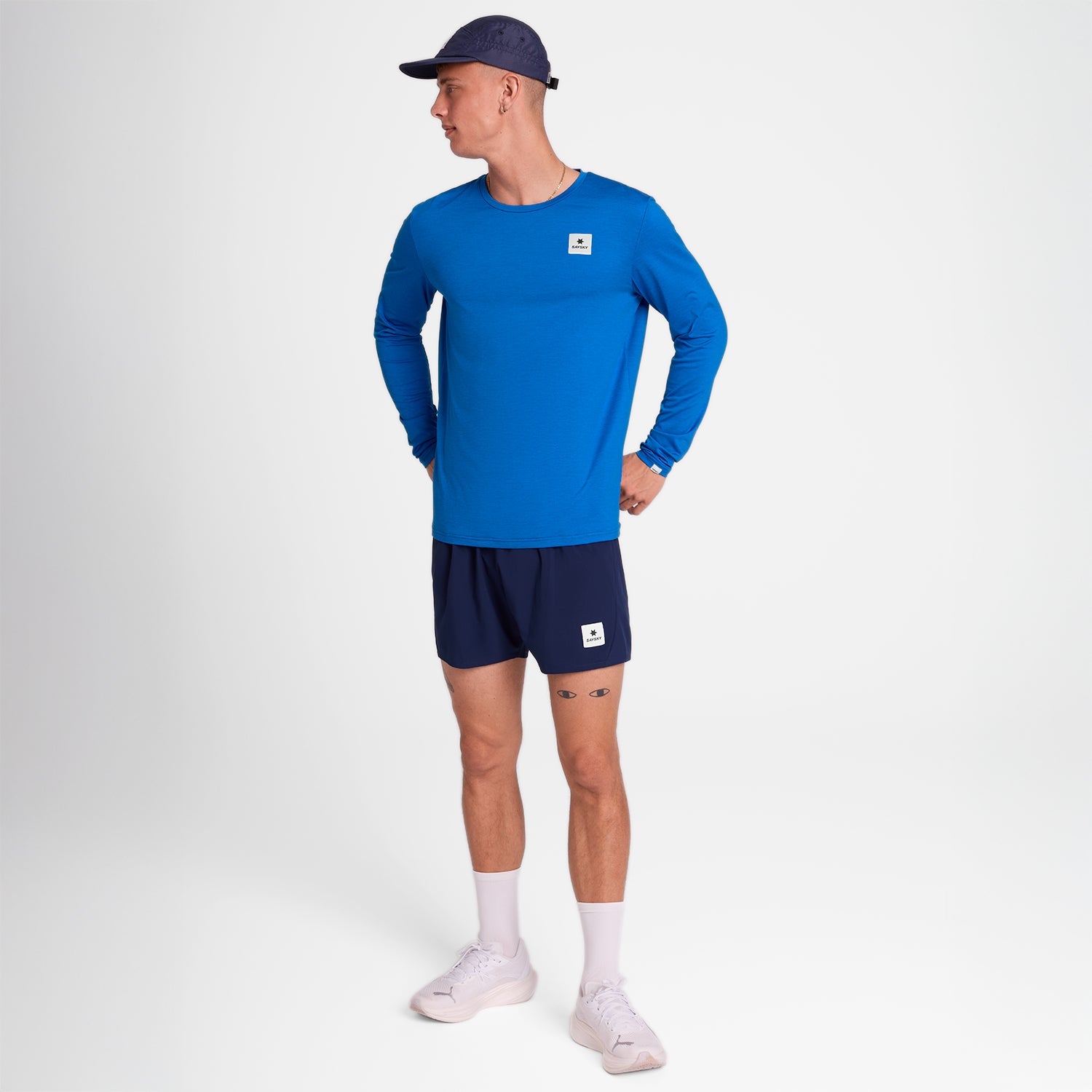 ランニングTシャツ（ロングスリーブ） OMRLS20c2014 Clean Pace Long Sleeve - Blue [メンズ]