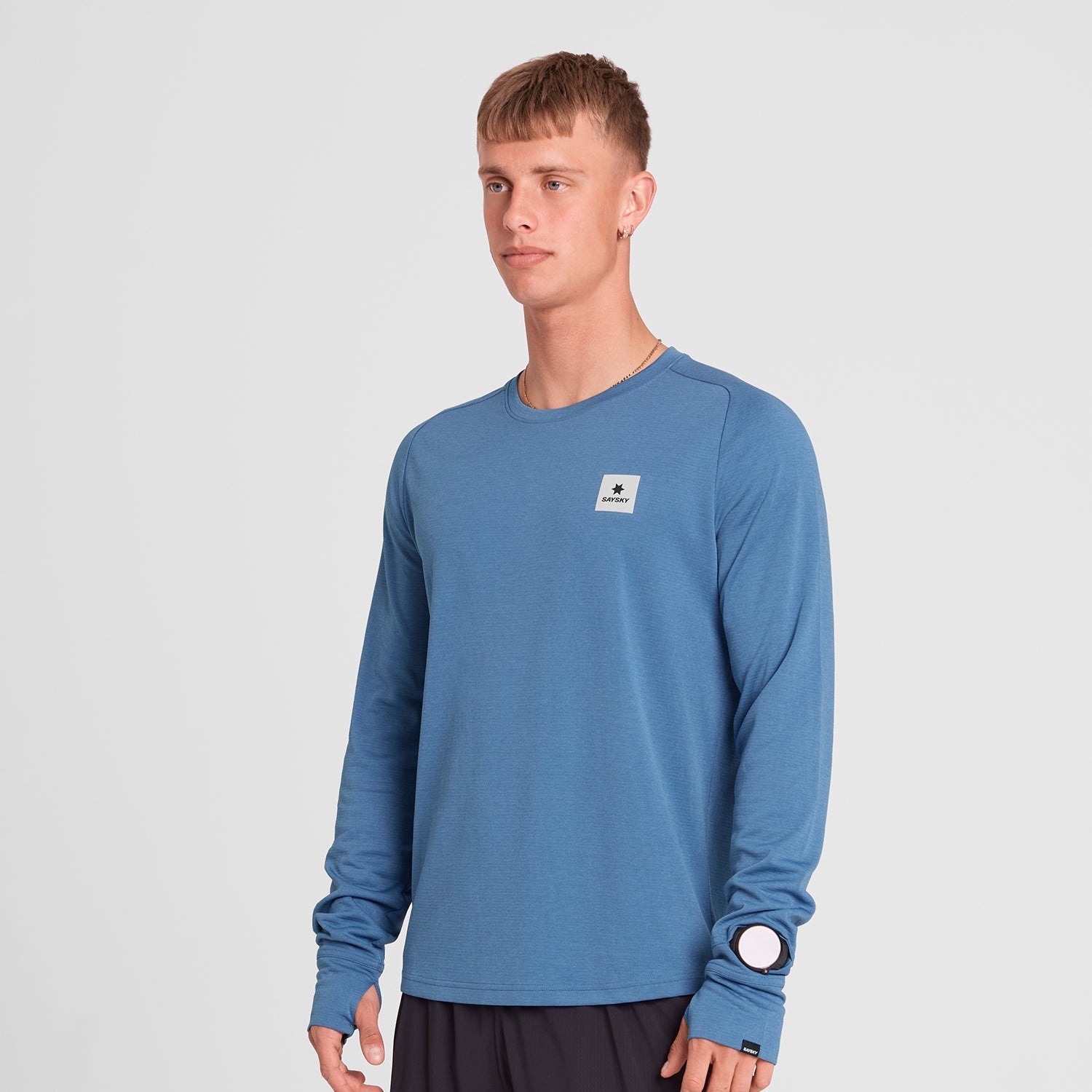 ランニングTシャツ（ロングスリーブ） OMRLS60c2011 Clean Flow Long Sleeve - Blue [メンズ]