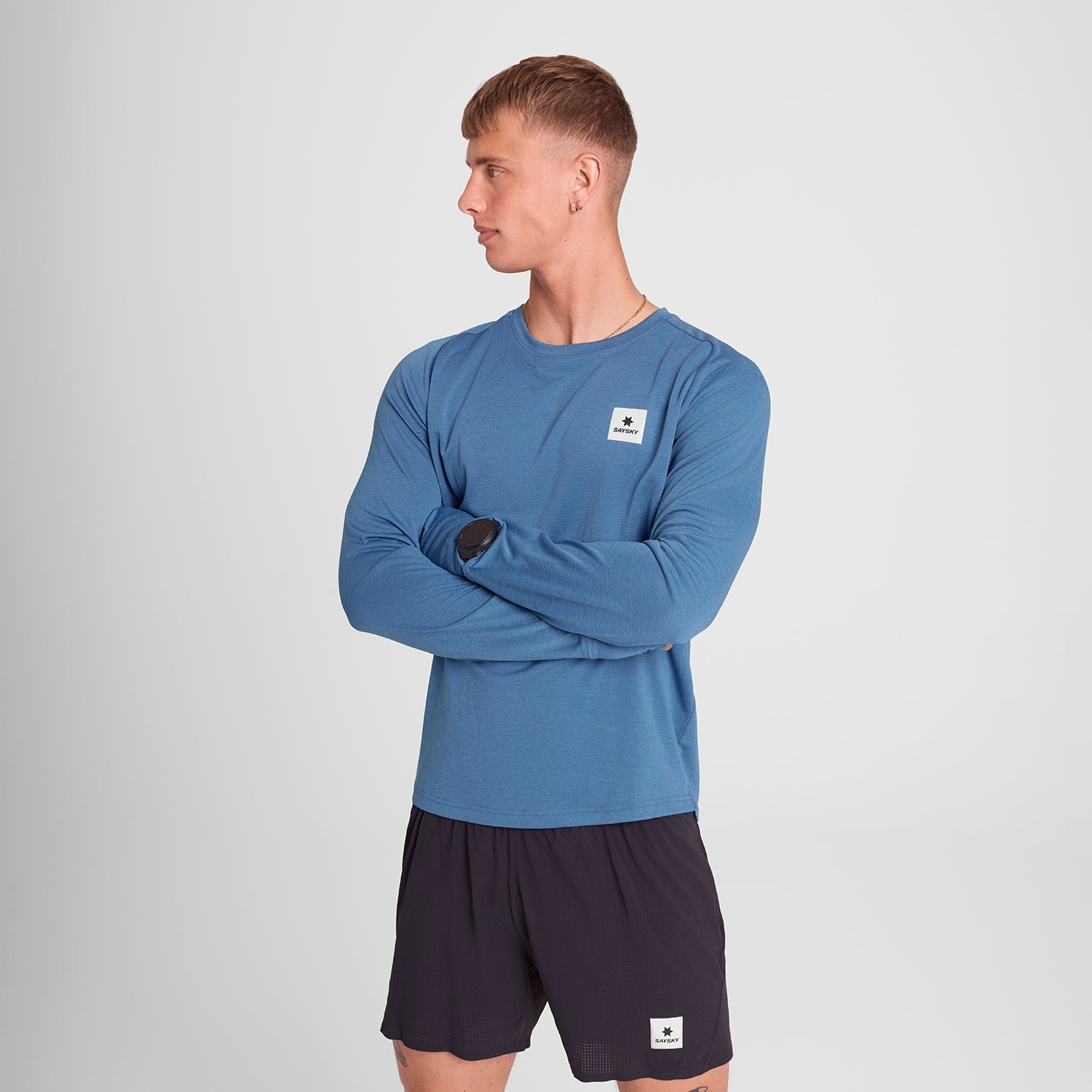 ランニングTシャツ（ロングスリーブ） OMRLS60c2011 Clean Flow Long Sleeve - Blue [メンズ]