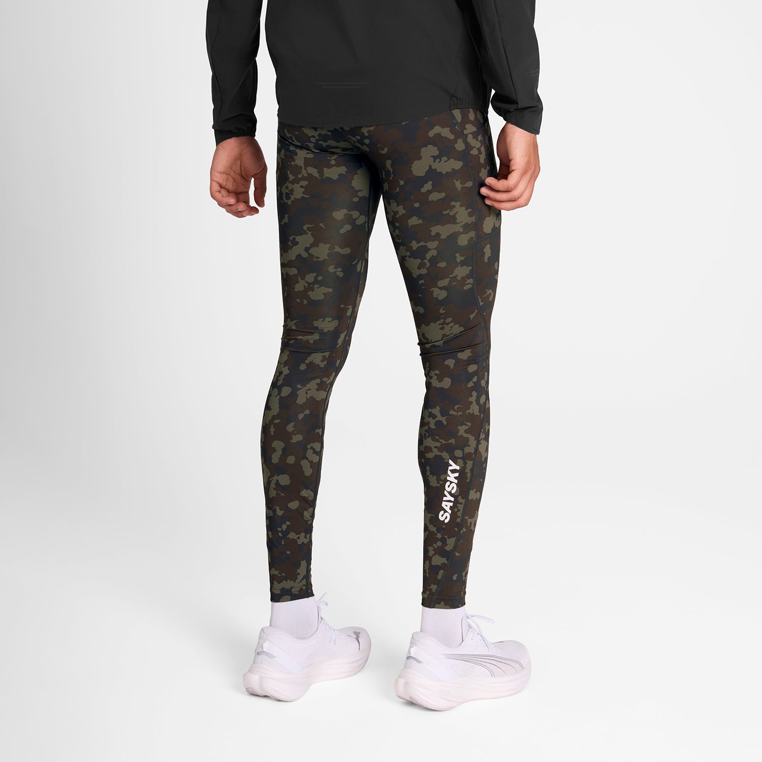 ランニングタイツ OMRLT20c1048 Camo Combat+ Long Tights - Brown Aop [メンズ]