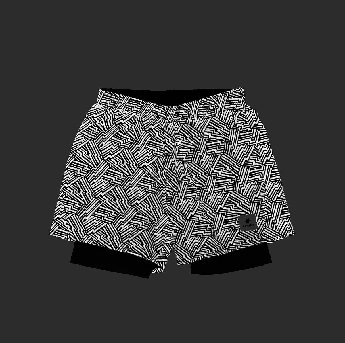 ランニングショーツ OMRSH20c1050 Reflective Pace 2-in-1 Shorts 5inch - Black Aop [メンズ]