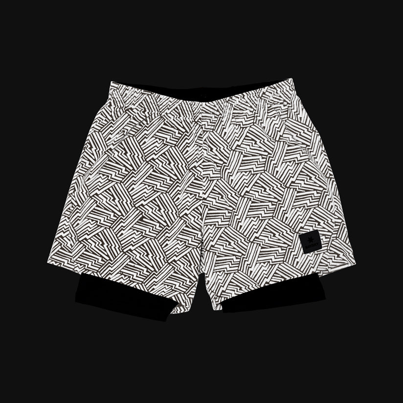 ランニングショーツ OMRSH20c1051 Reflective Pace 2-in-1 Shorts 5inch - Orange Aop [メンズ]