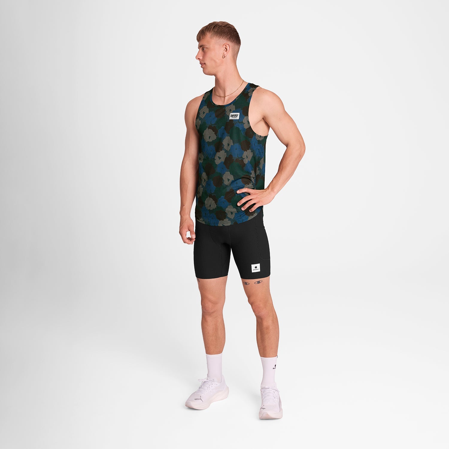 レースシングレット OMRSI31c1046 Flower Combat Singlet - Blue Aop [メンズ]