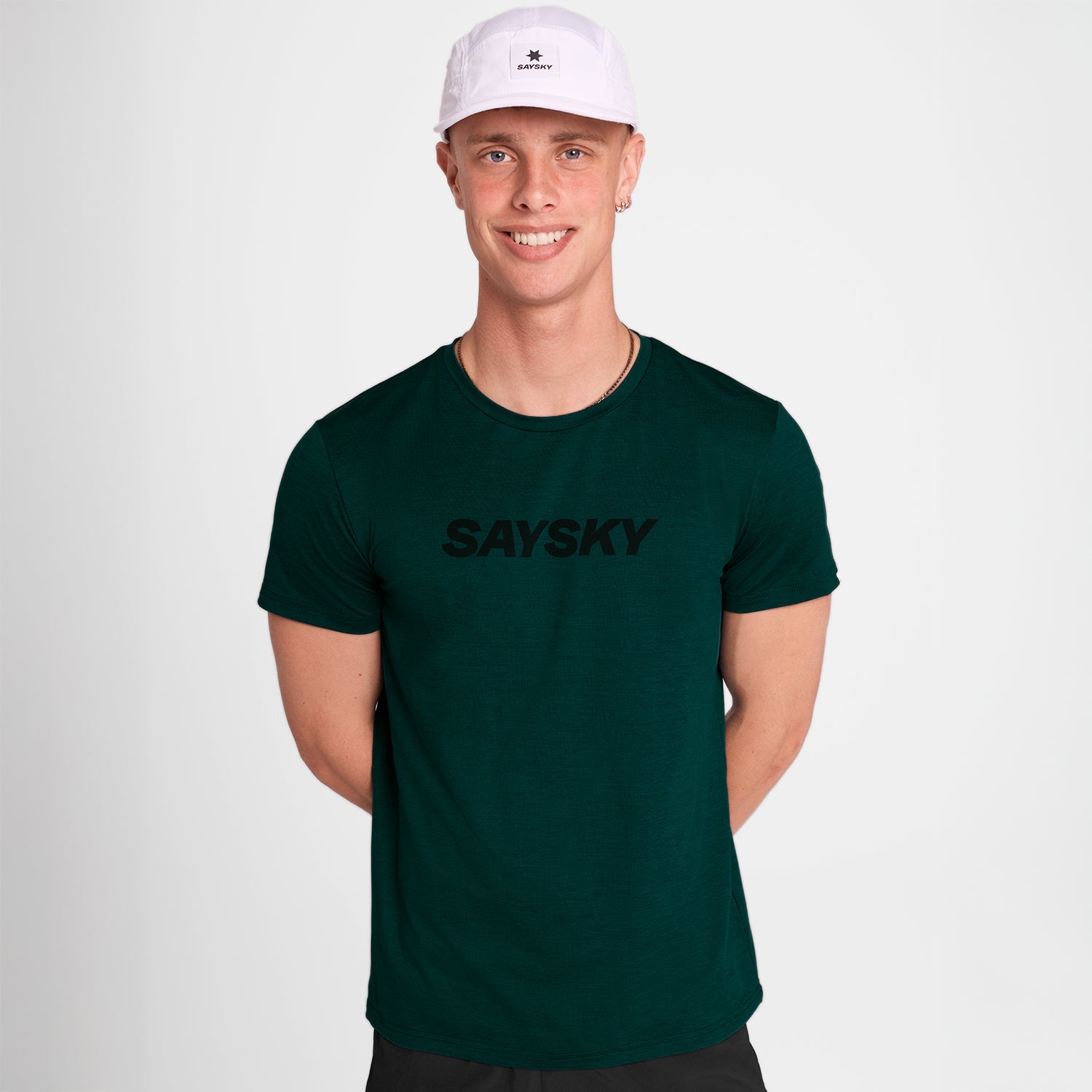 ランニングTシャツ OMRSS20c3010 Logo Pace T-shirt - Green [メンズ]