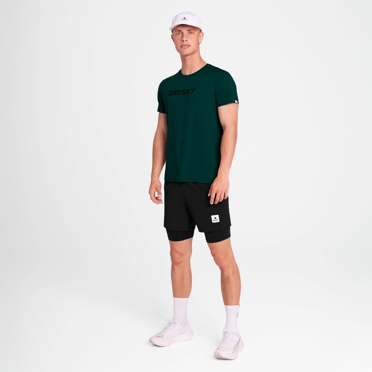 ランニングTシャツ OMRSS20c3010 Logo Pace T-shirt - Green [メンズ]