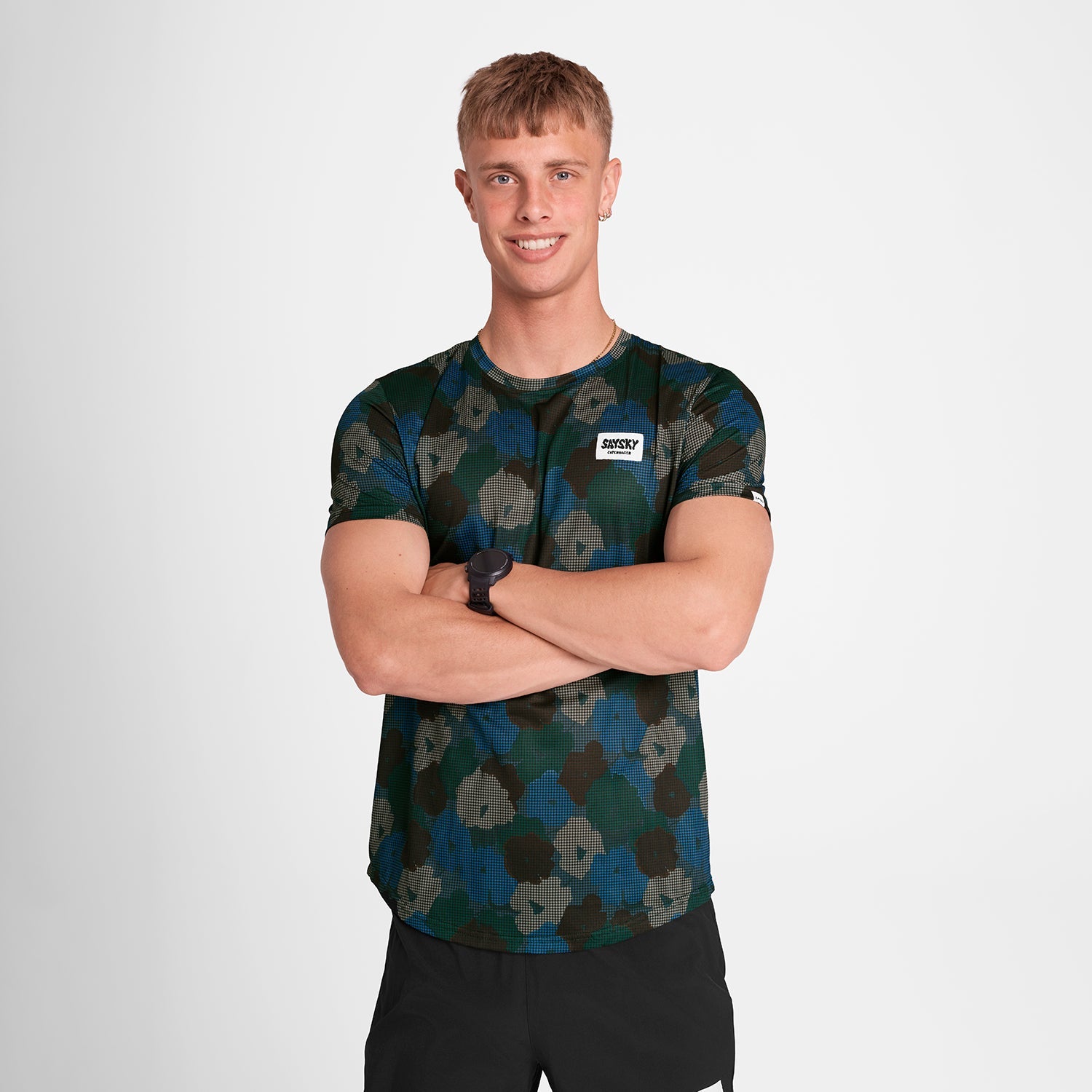 ランニングTシャツ OMRSS31c1046 Flower Combat T-shirt - Blue Aop [メンズ]