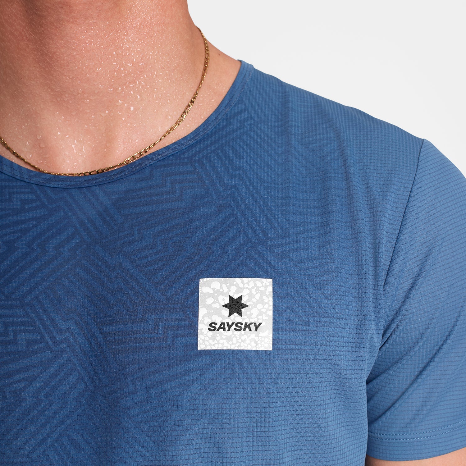 ランニングTシャツ OMRSS60c1054 Reactive Flow T-shirt - Blue Aop [メンズ]