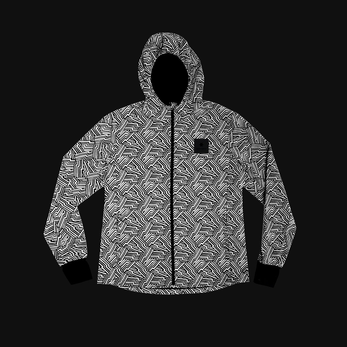 ランニングジャケット OWRJA01c1050 W Reflective Blaze Jacket - Black Aop [レディーズ]