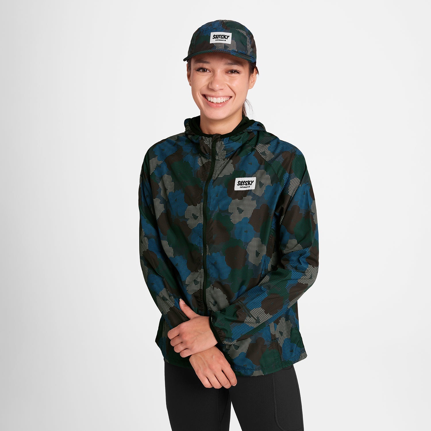 ランニングジャケット OWRJA21c1046 W Flower Pace Jacket - Blue Aop [レディーズ]