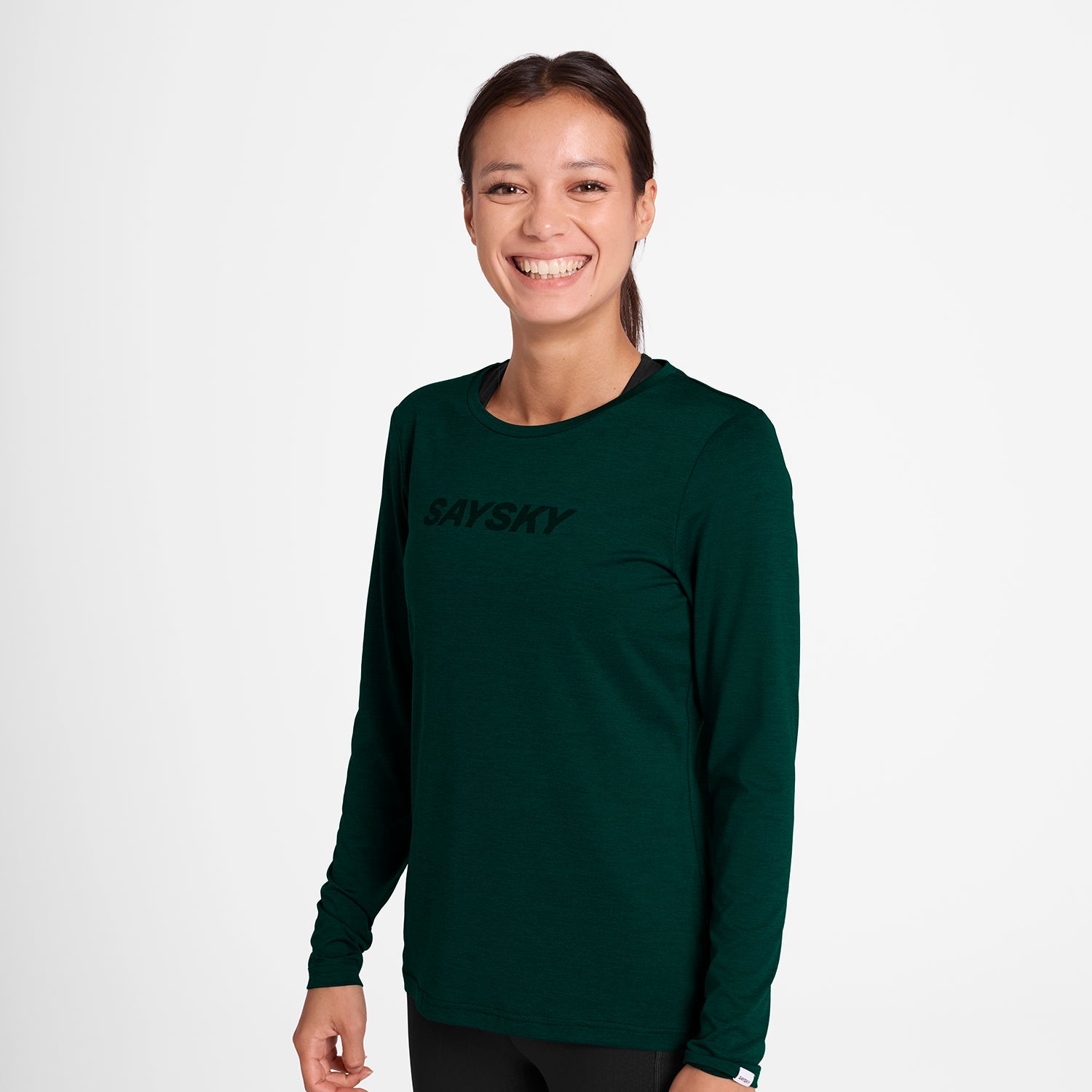 ランニングTシャツ（ロングスリーブ） OWRLS20c3010 W Logo Pace Long Sleeve - Green [レディーズ]