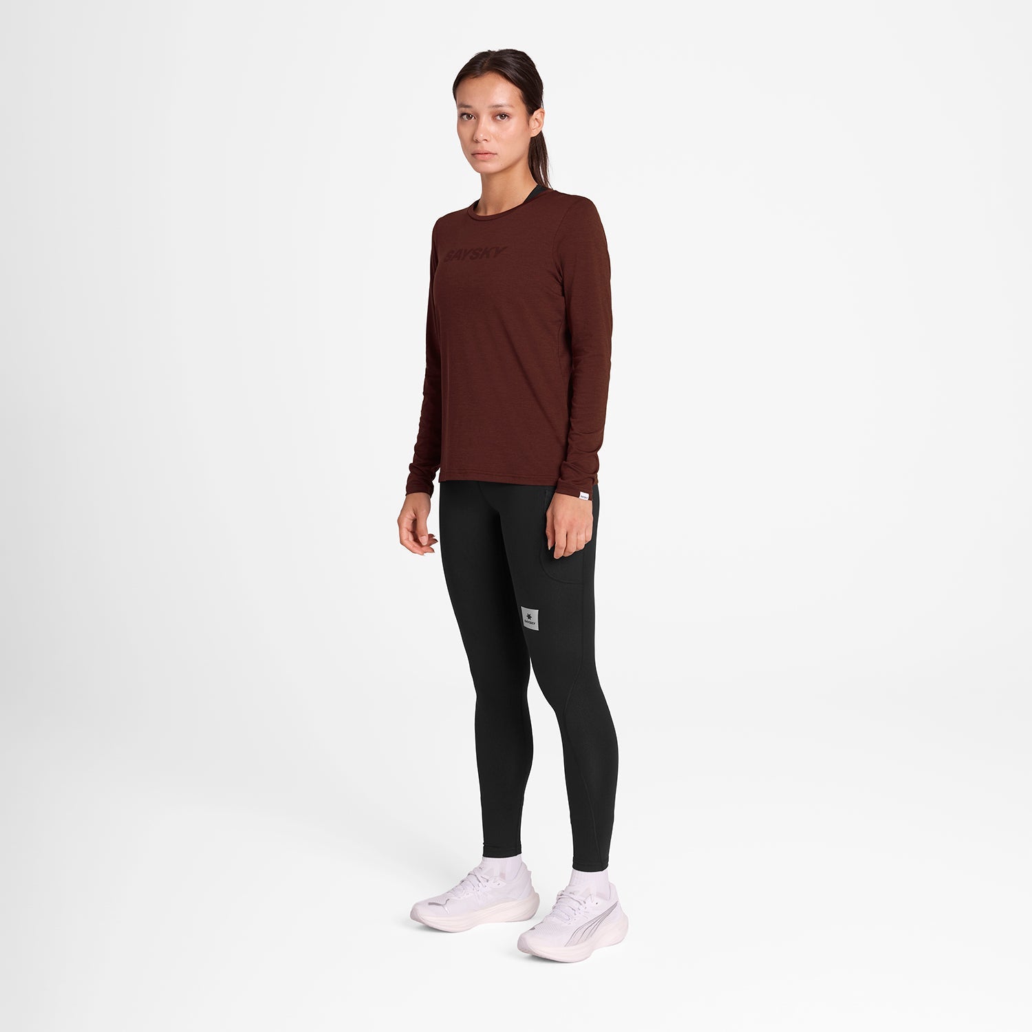 ランニングTシャツ（ロングスリーブ） OWRLS20c5008 W Logo Pace Long Sleeve - Red [レディーズ]