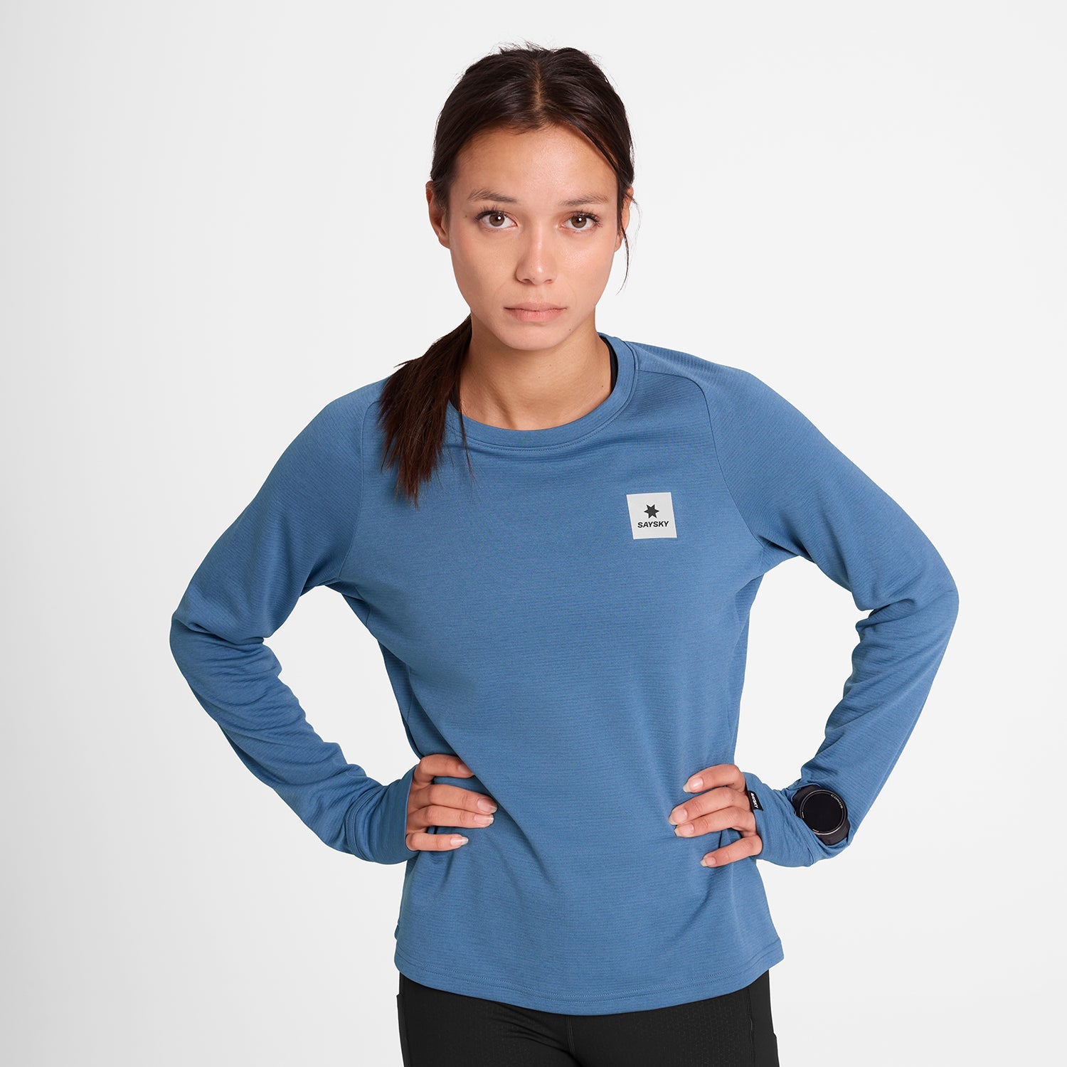 ランニングTシャツ（ロングスリーブ） OWRLS60c2011 W Clean Flow Long Sleeve - Blue [レディーズ]