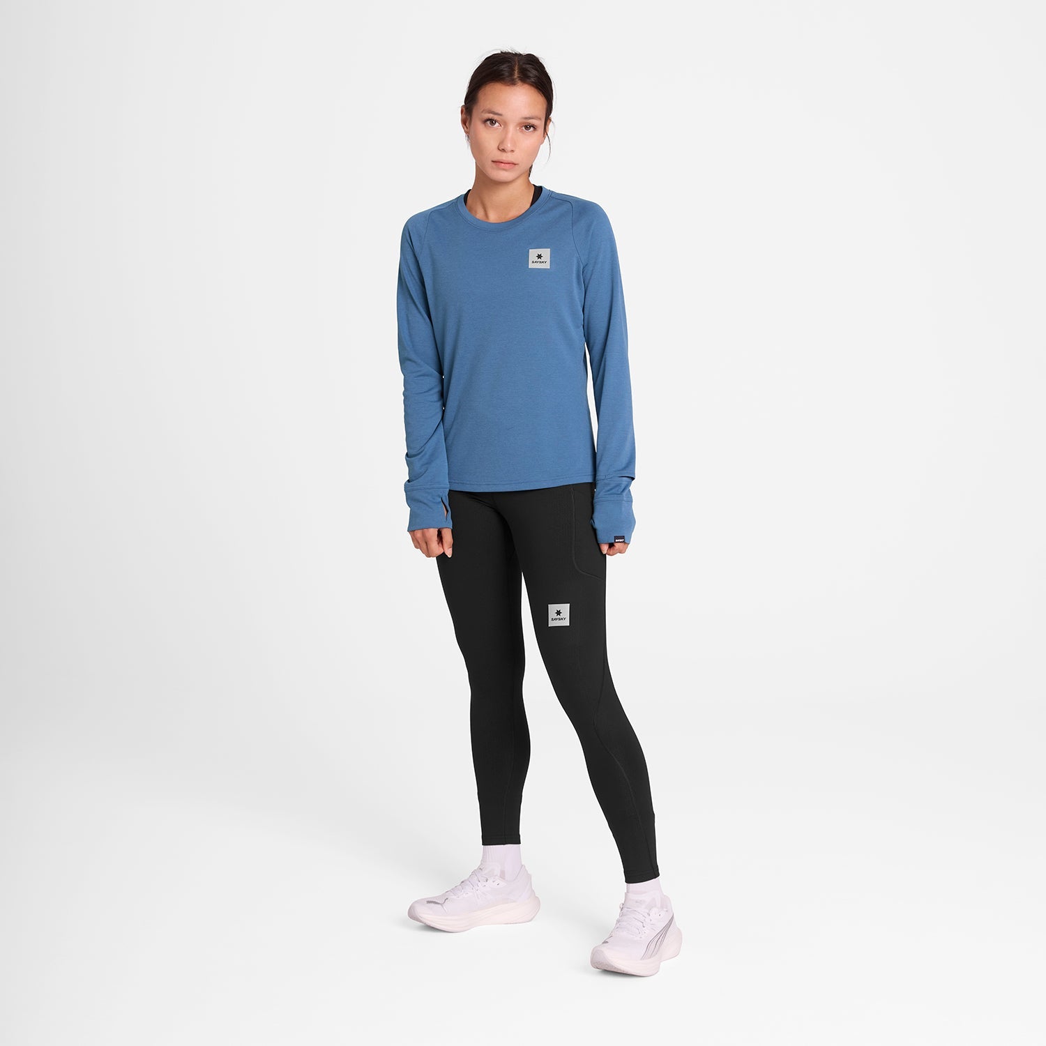 ランニングTシャツ（ロングスリーブ） OWRLS60c2011 W Clean Flow Long Sleeve - Blue [レディーズ]