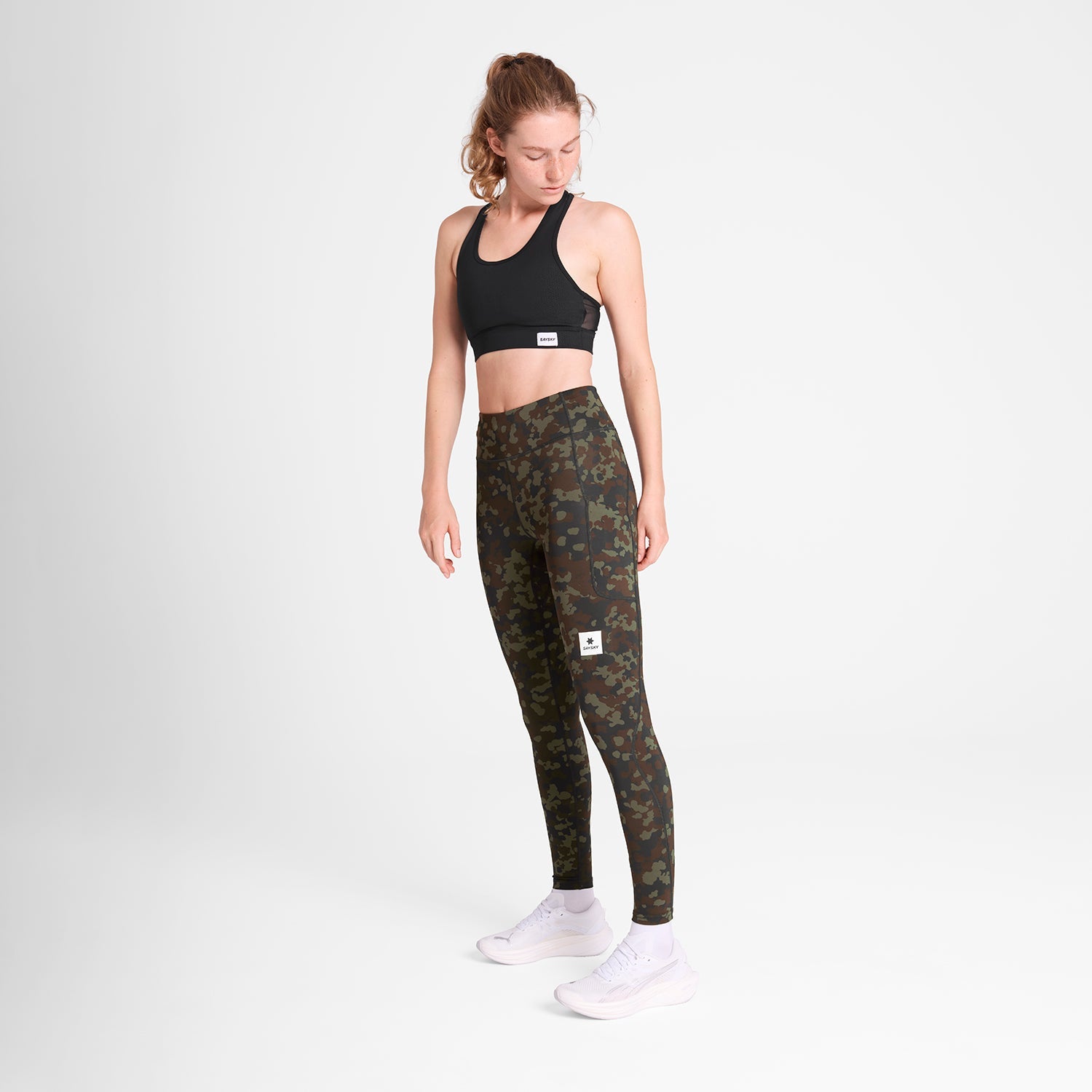 ランニングタイツ OWRLT20c1048 W Camo Combat+ Long Tights - Brown Aop [レディーズ]