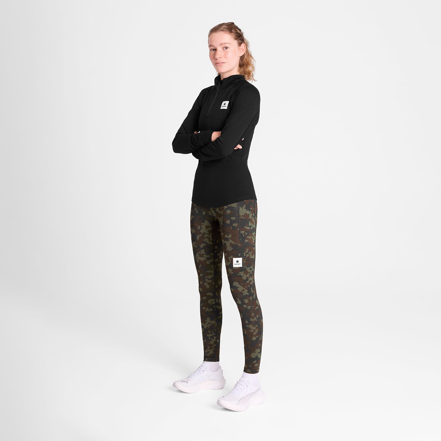ランニングタイツ OWRLT20c1048 W Camo Combat+ Long Tights - Brown Aop [レディーズ]