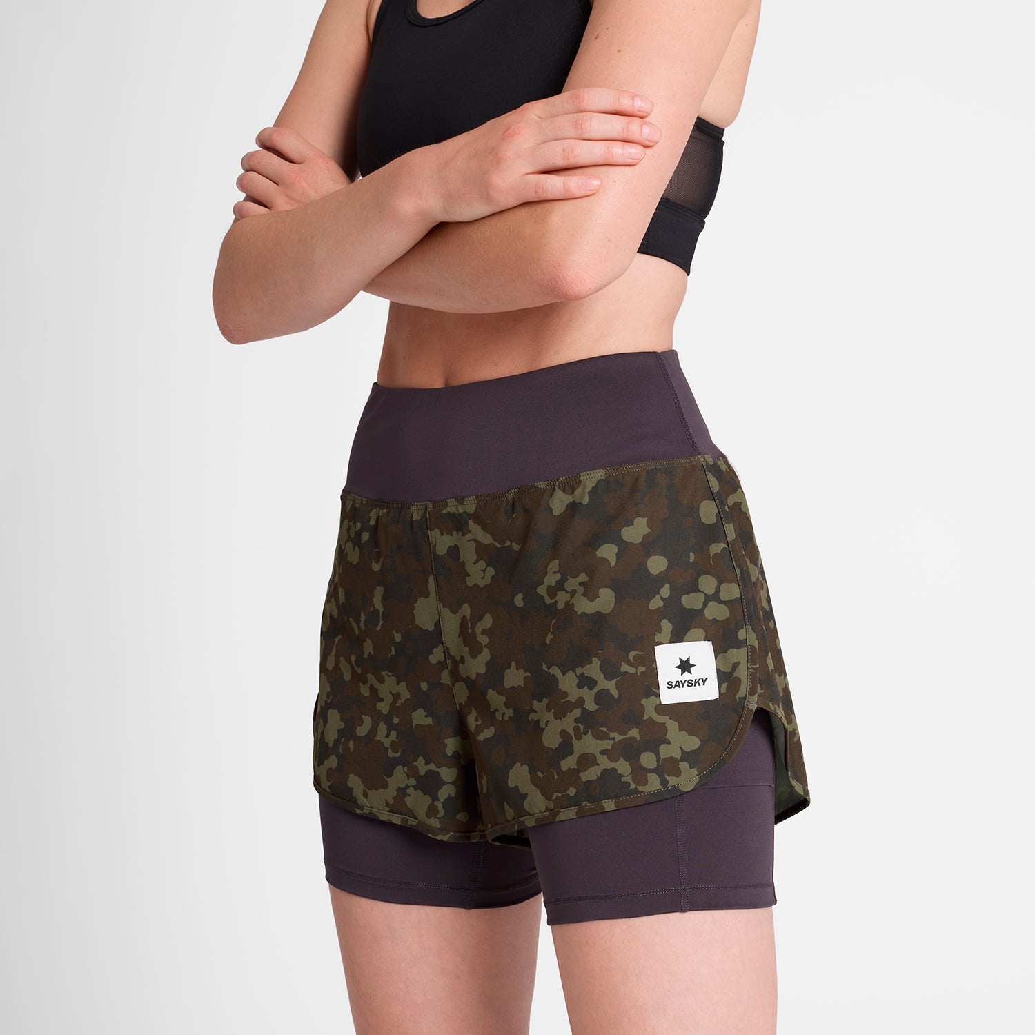 ランニングショーツ OWRSH23c1048 W Camo Pace 2-in-1 Shorts 3inch - Brown Aop [レディーズ]