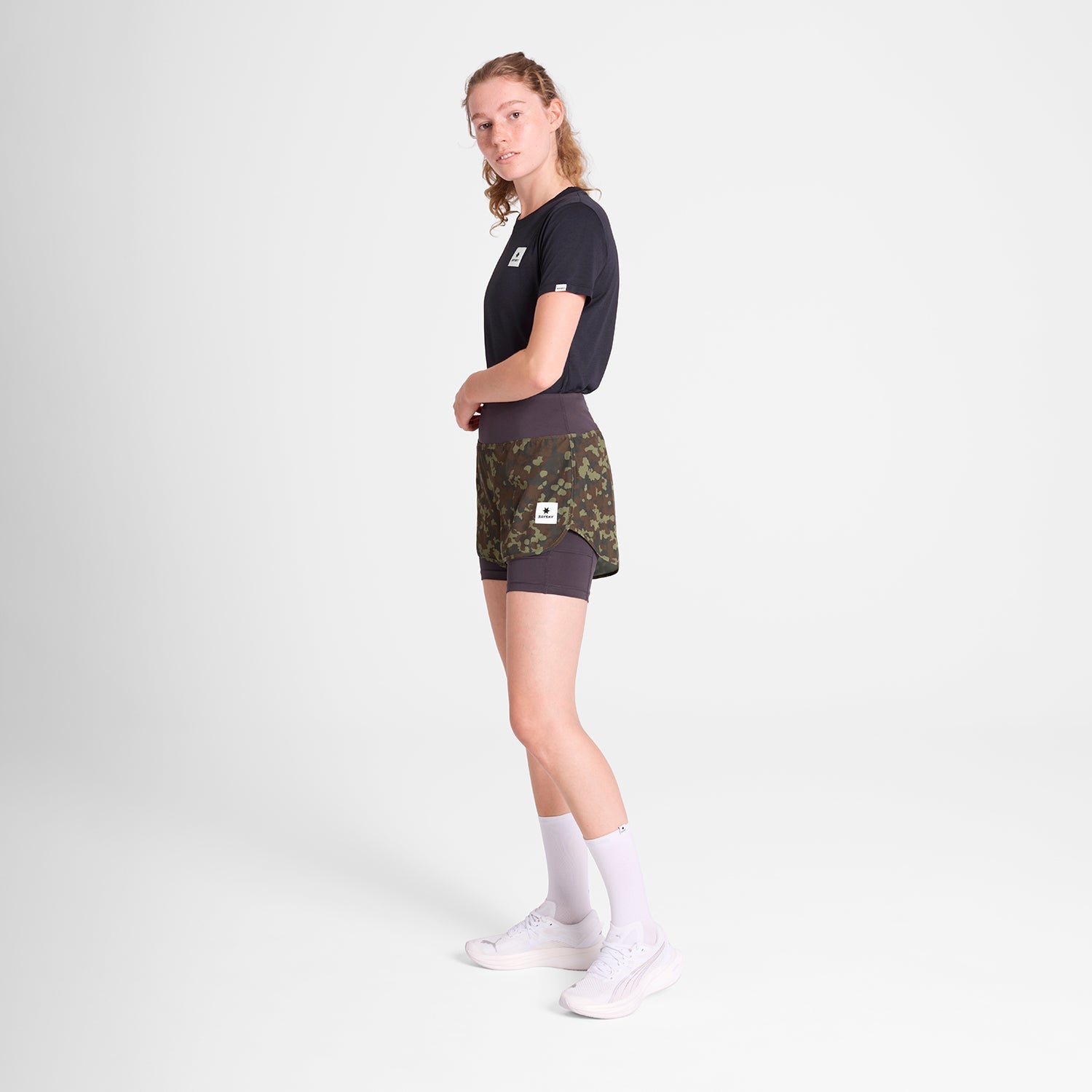 ランニングショーツ OWRSH23c1048 W Camo Pace 2-in-1 Shorts 3inch - Brown Aop [レディーズ]