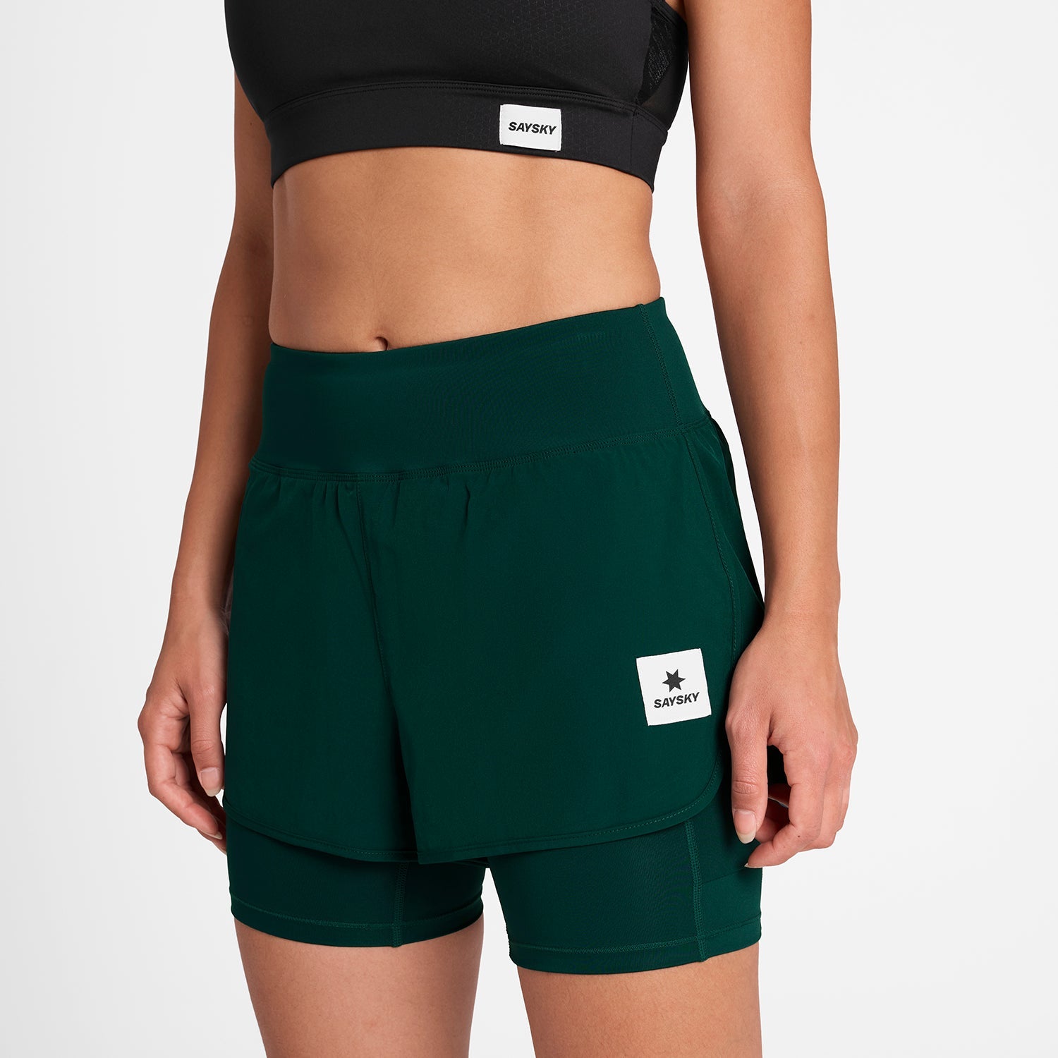 ランニングショーツ OWRSH23c317 W Pace 2-in-1 Shorts 3inch - Green [レディーズ]