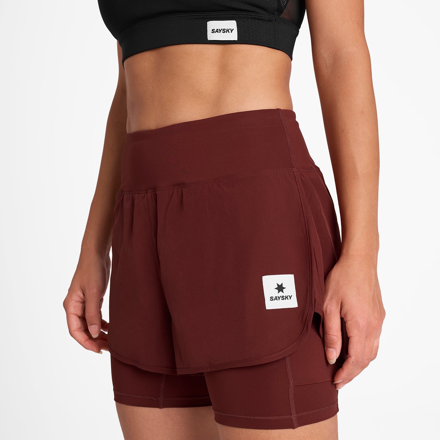 ランニングショーツ OWRSH23c509 W Pace 2-in-1 Shorts 3inch - Red [レディーズ]