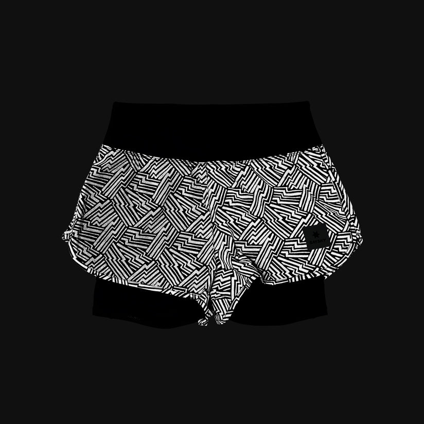 ランニングショーツ OWRSH23c1050 W Reflective Pace 2-in-1 Shorts 3inch - Black Aop [レディーズ]