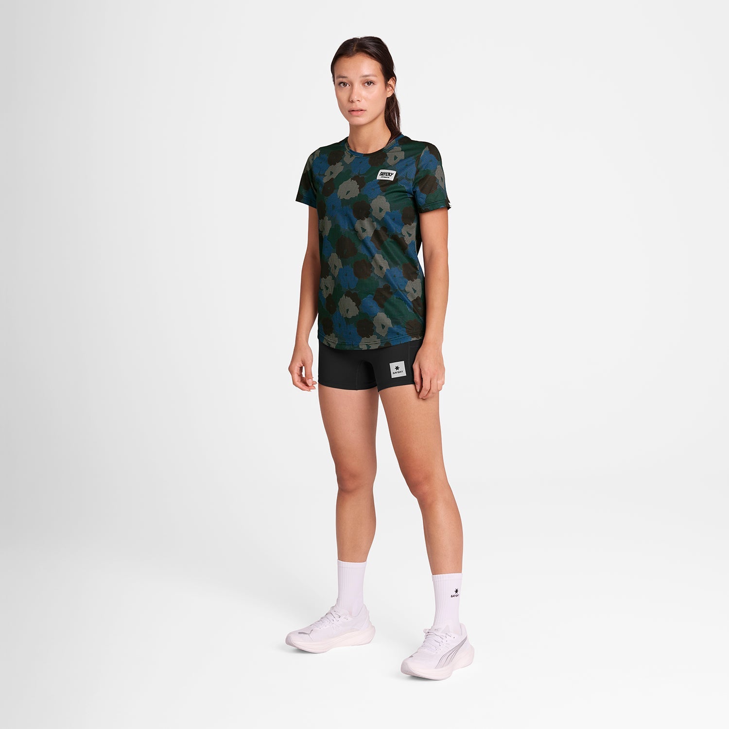 ランニングTシャツ OWRSS31c1046 W Flower Combat T-shirt - Blue Aop [レディーズ]