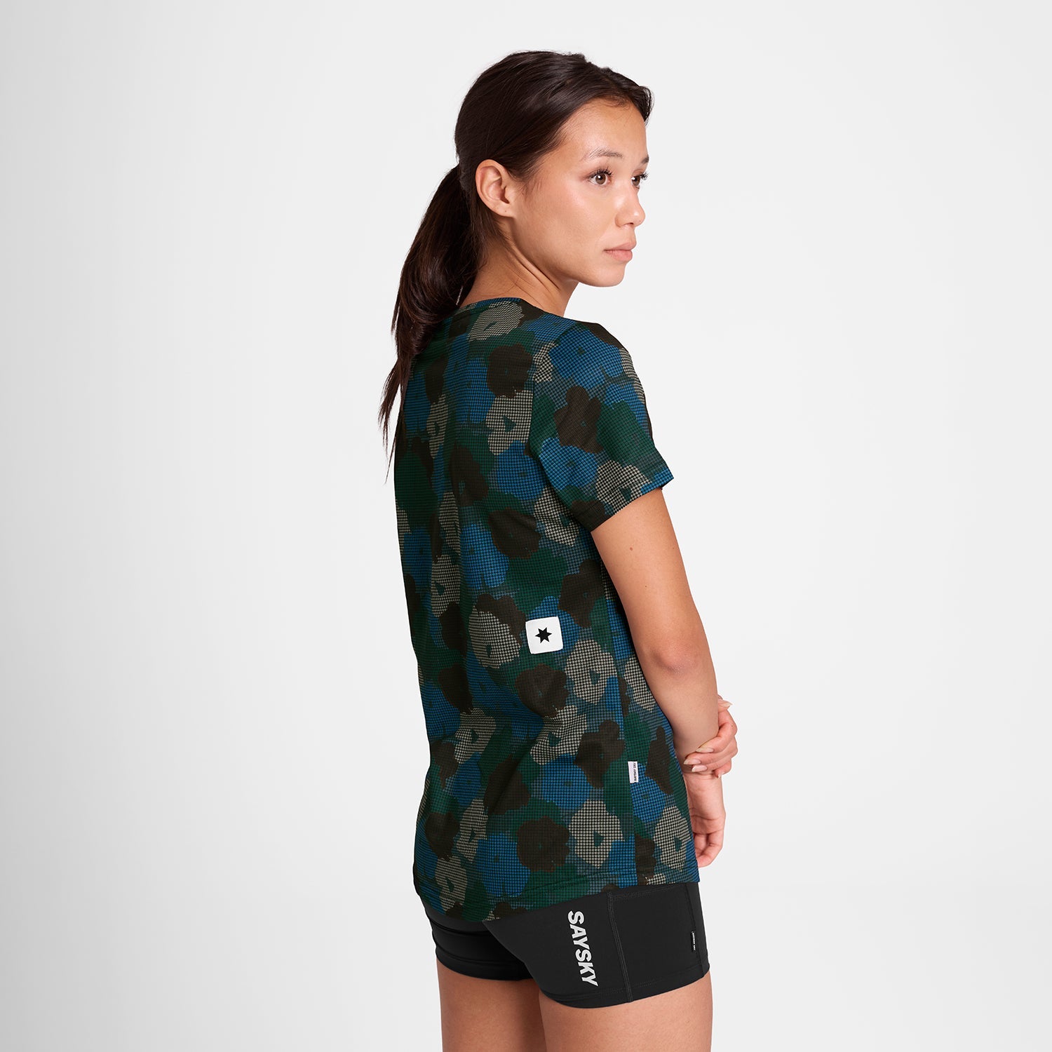 ランニングTシャツ OWRSS31c1046 W Flower Combat T-shirt - Blue Aop [レディーズ]