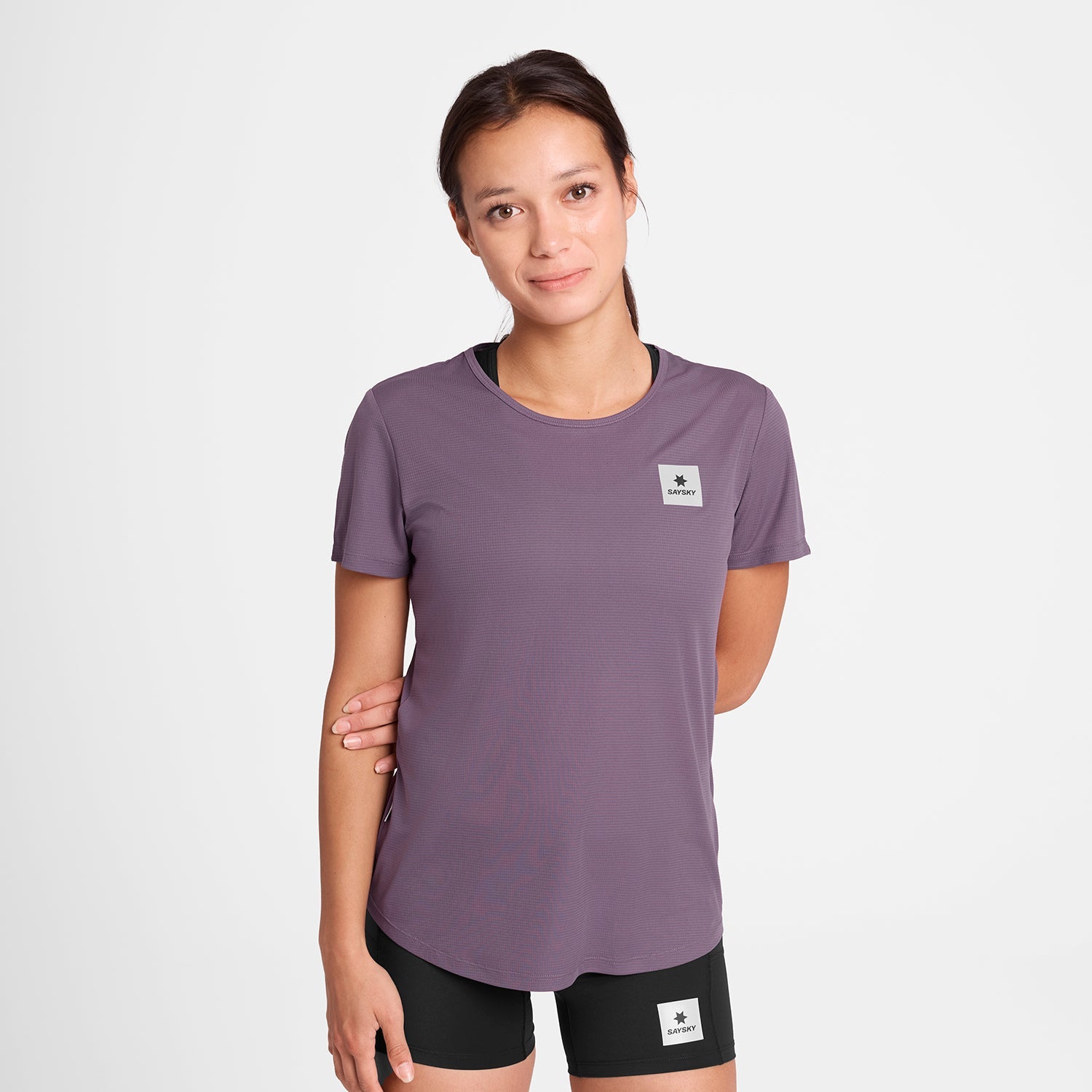 ランニングTシャツ OWRSS60c1053 W Reactive Flow T-shirt - Purple Aop [レディーズ]