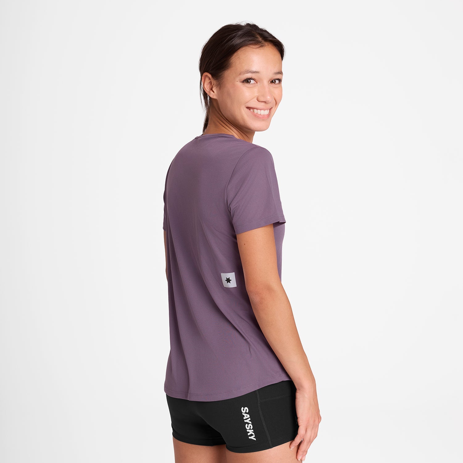 ランニングTシャツ OWRSS60c1053 W Reactive Flow T-shirt - Purple Aop [レディーズ]