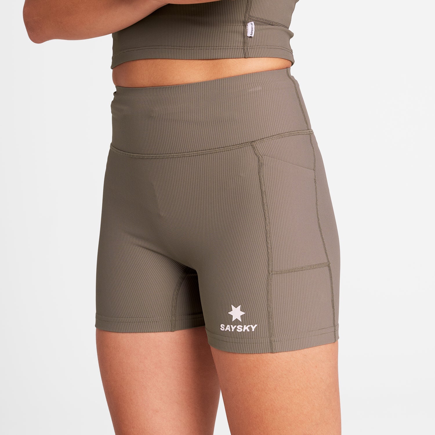 ランニングタイツ OWRST22c714 W Combat+ Rib Short Tights 4inch - Taupe [レディーズ]