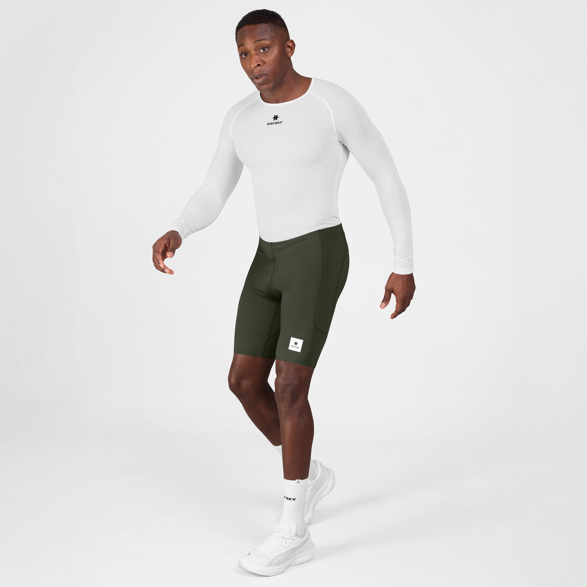 ベースレイヤー（ロングスリーブ） SM20005c101 Mesh Base Layer Longsleeve - White [メンズ]