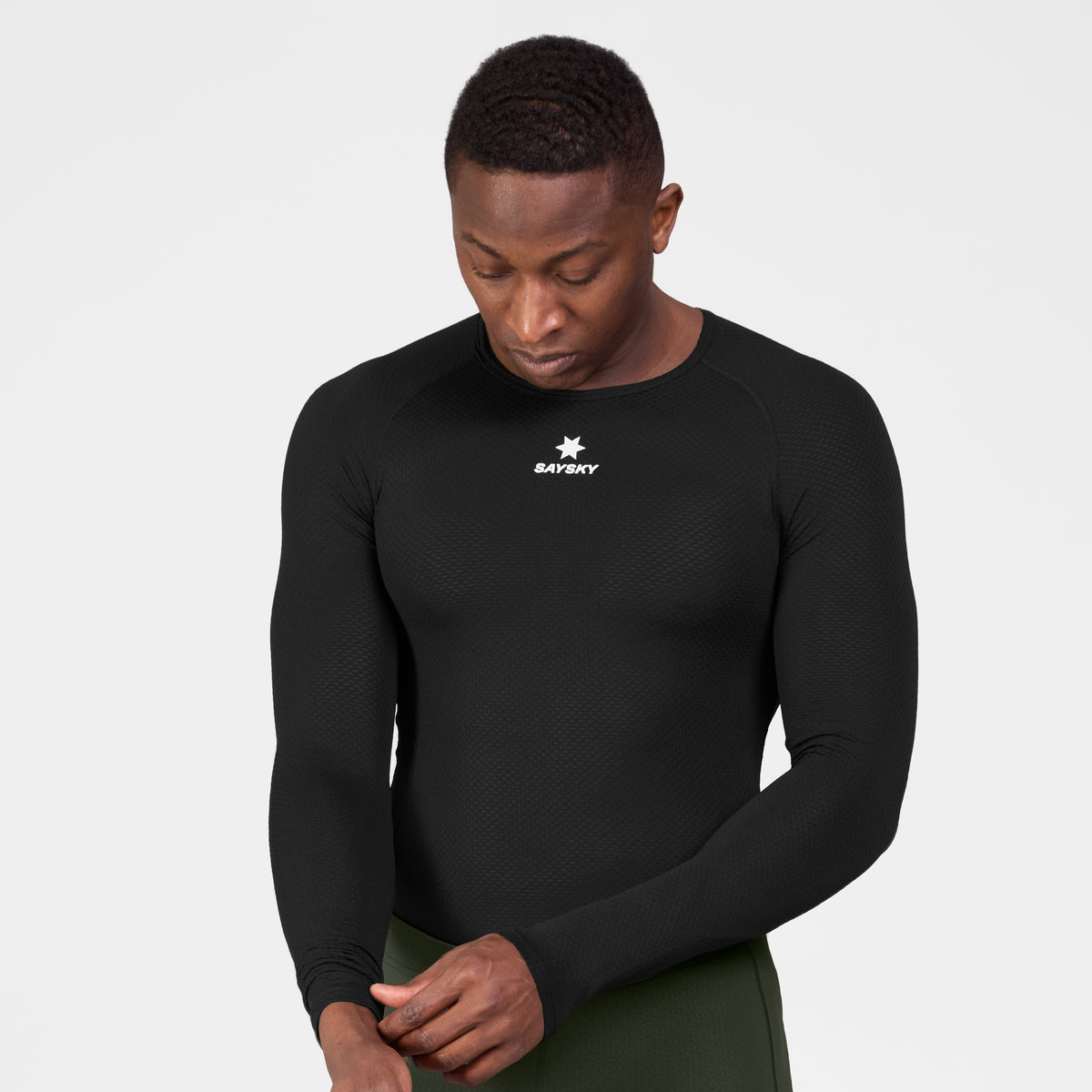 ベースレイヤー（ロングスリーブ） SM20005c901 Mesh Base Layer Longsleeve - Black [メンズ]