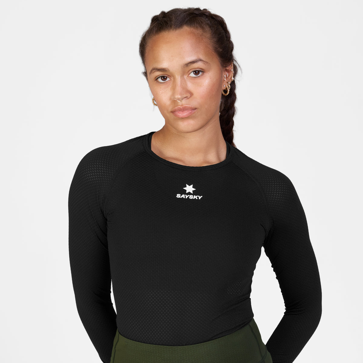ベースレイヤー（ロングスリーブ） SM20005c901 Mesh Base Layer Longsleeve - Black [メンズ]