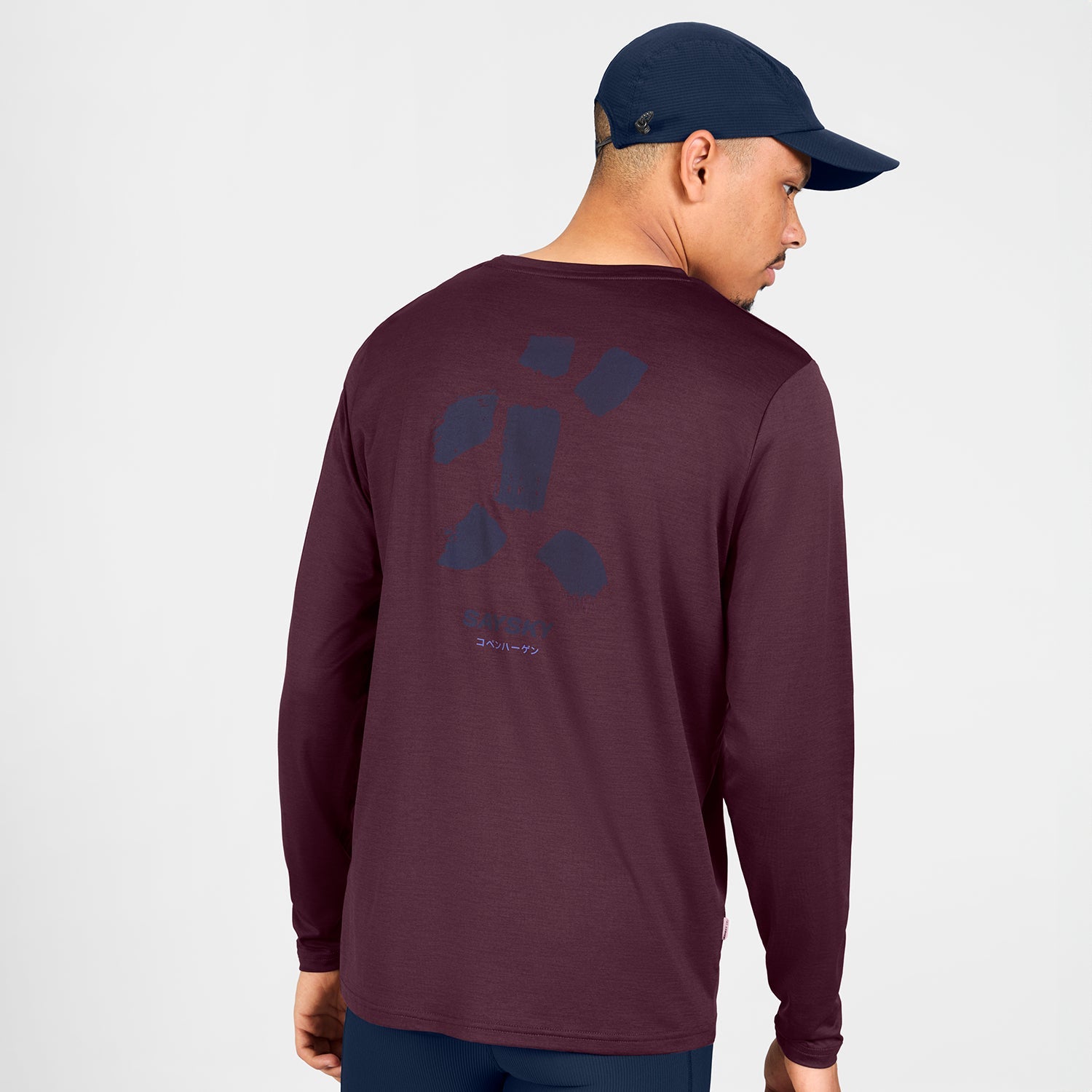 ランニングTシャツ（ロングスリーブ） SM20010c5011 Statement Pace Long Sleeve - Burgundy [メンズ]