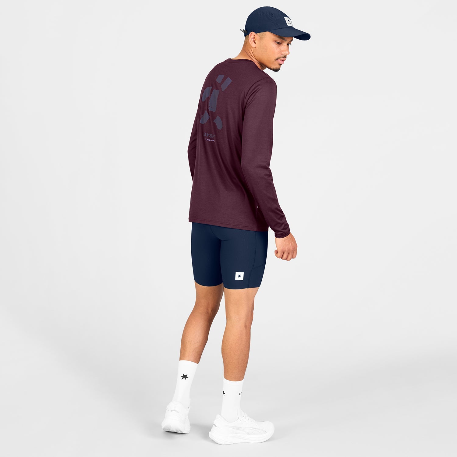 ランニングTシャツ（ロングスリーブ） SM20010c5011 Statement Pace Long Sleeve - Burgundy [メンズ]