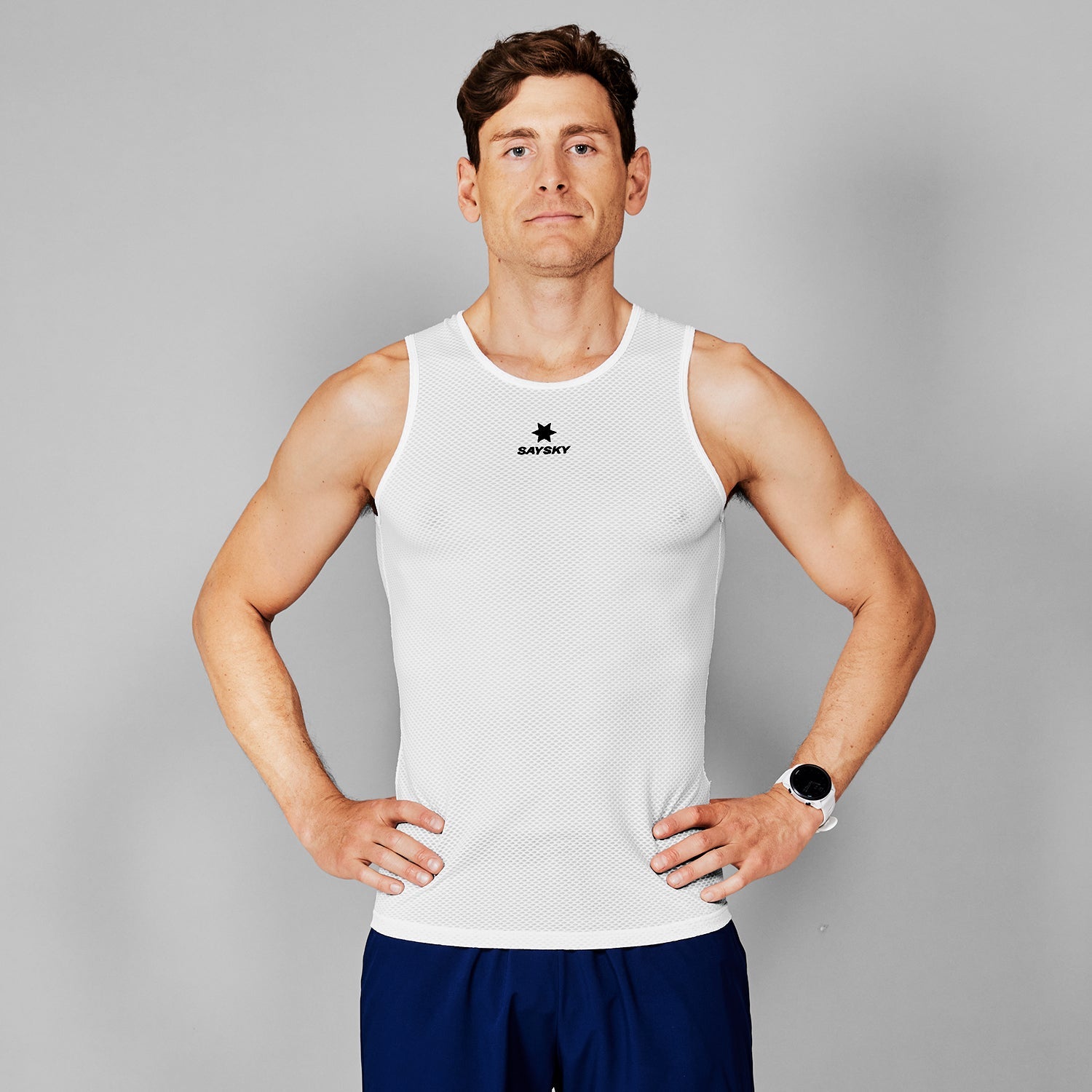 レースシングレット SM30004c101 Mesh Base Layer Singlet - White [メンズ]