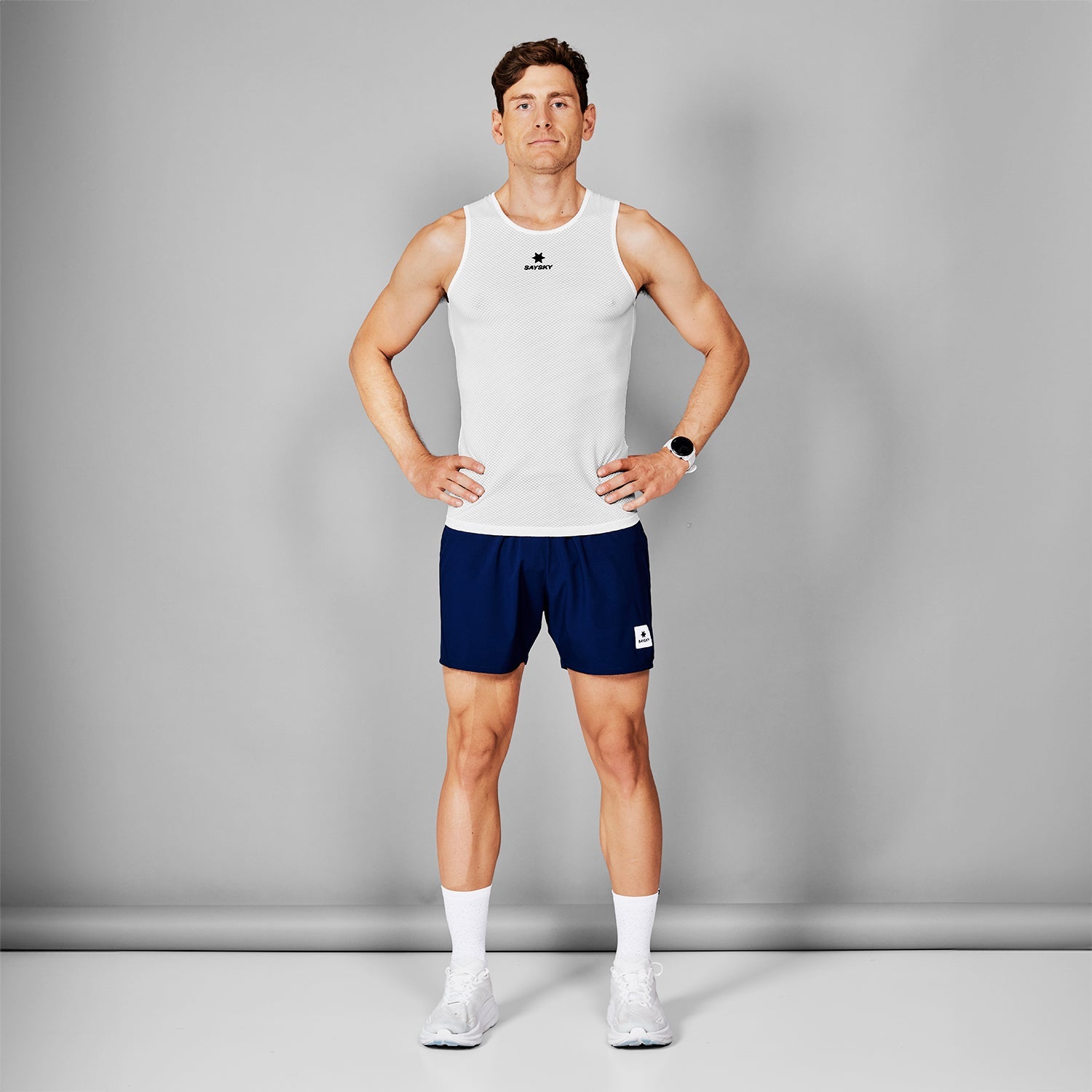 レースシングレット SM30004c101 Mesh Base Layer Singlet - White [メンズ]