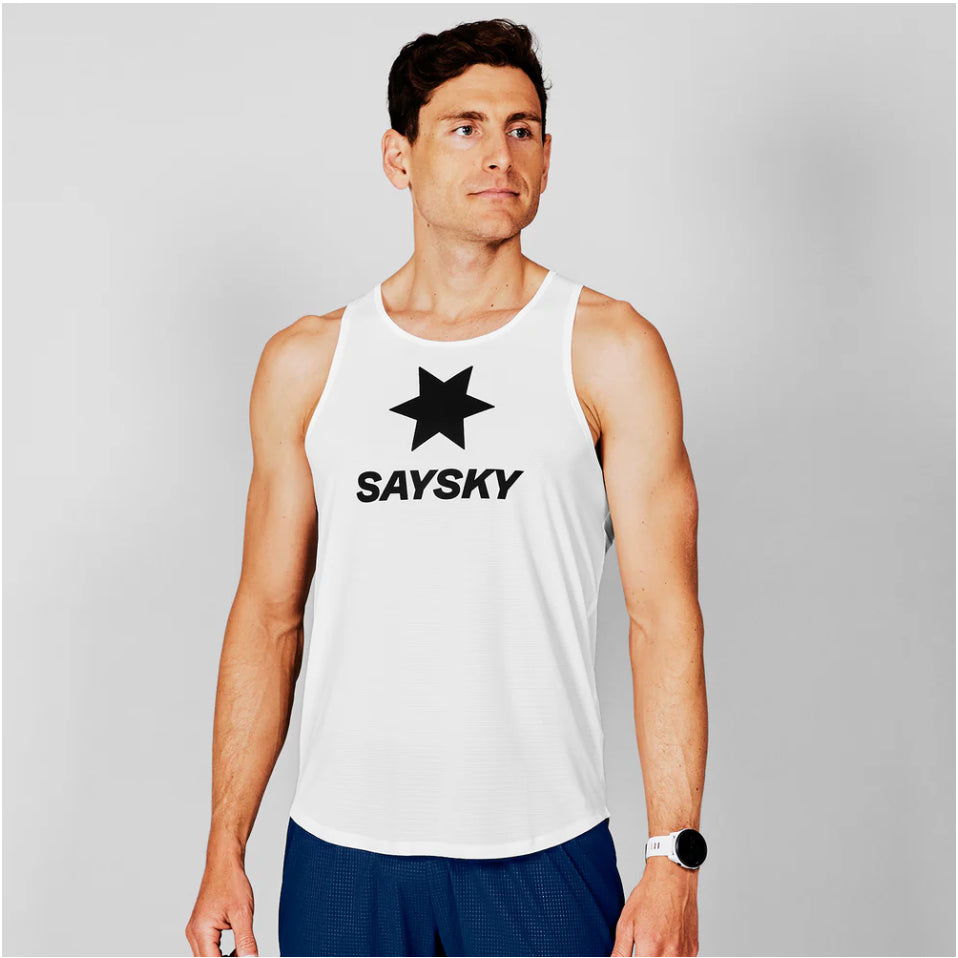 レースシングレット SM30010c101 Logo Flow Singlet - White [メンズ]