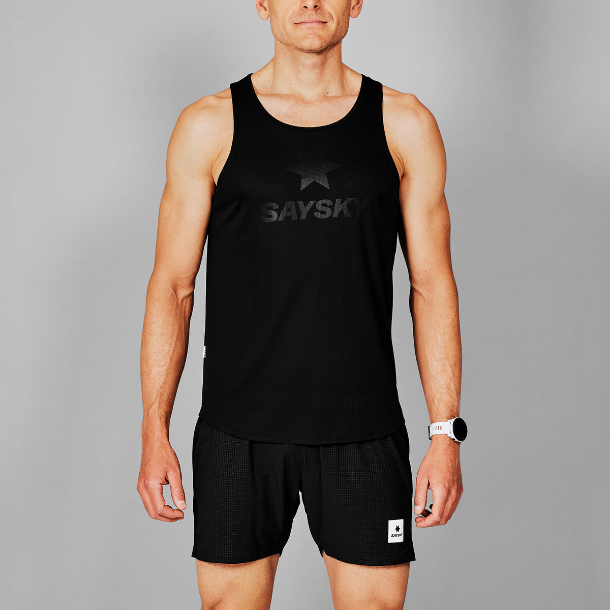 レースシングレット SM30010c902 Logo Flow Singlet - Black [メンズ]