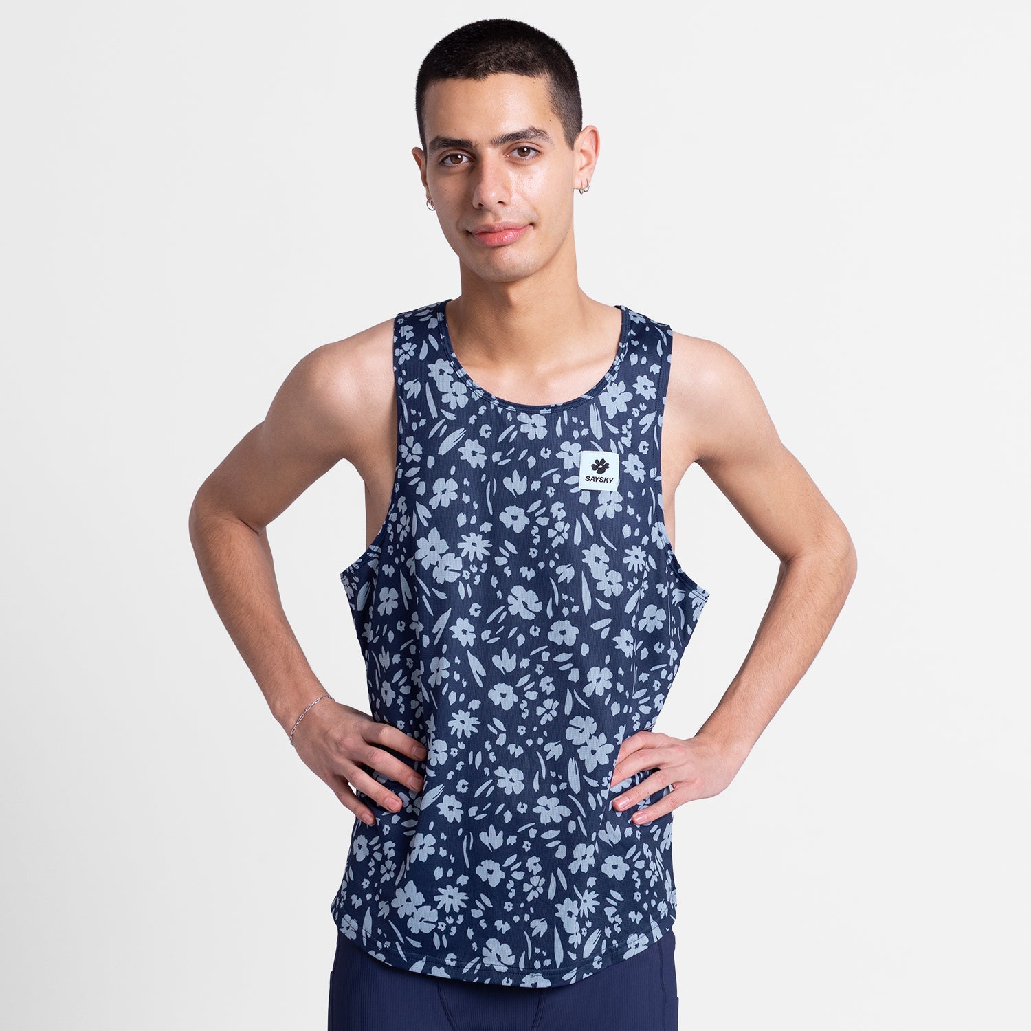 レースシングレット SM30011c1065 Flower Combat Singlet - Blueflower [メンズ]