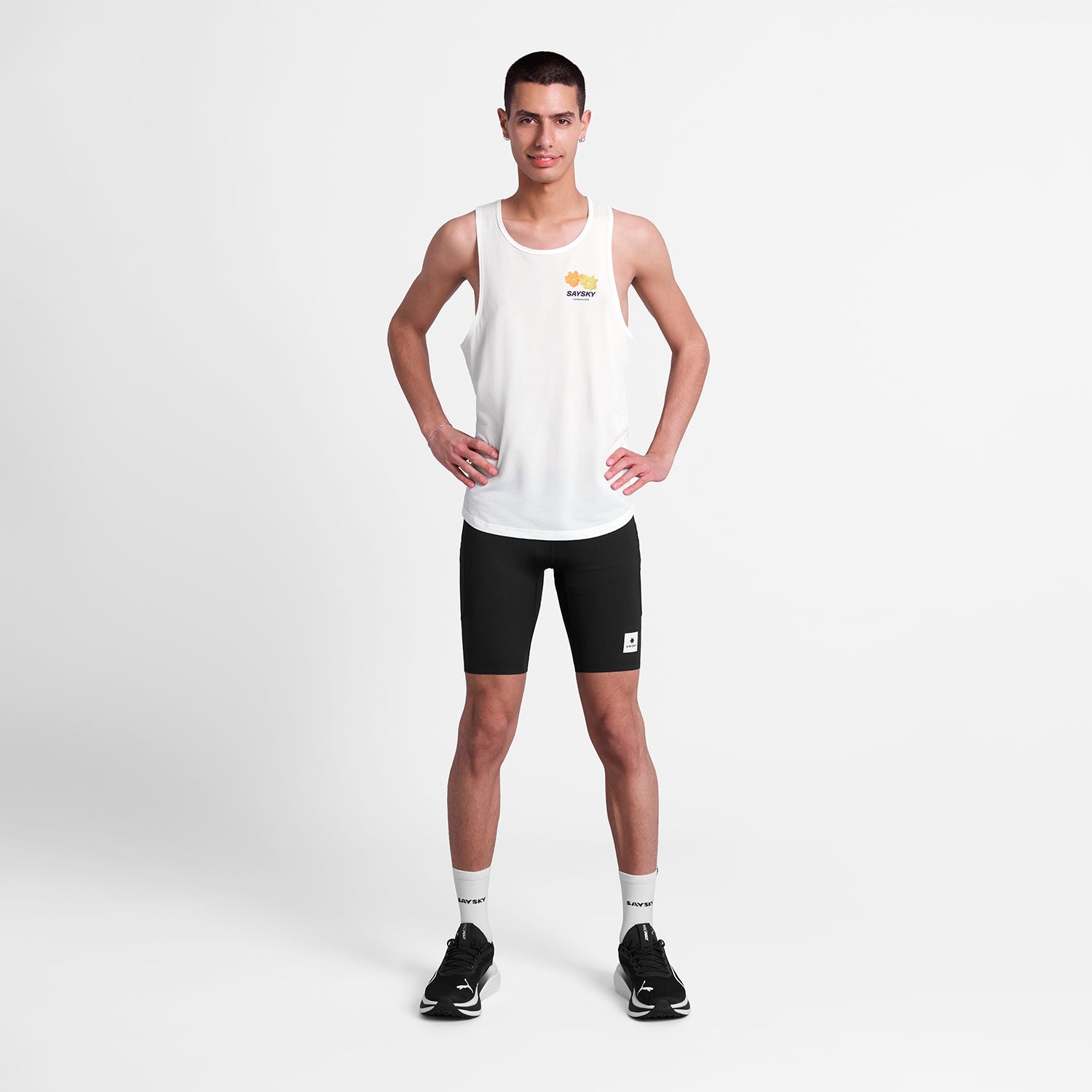 レースシングレット SM30013c101 Flower Combat Singlet - White [メンズ]