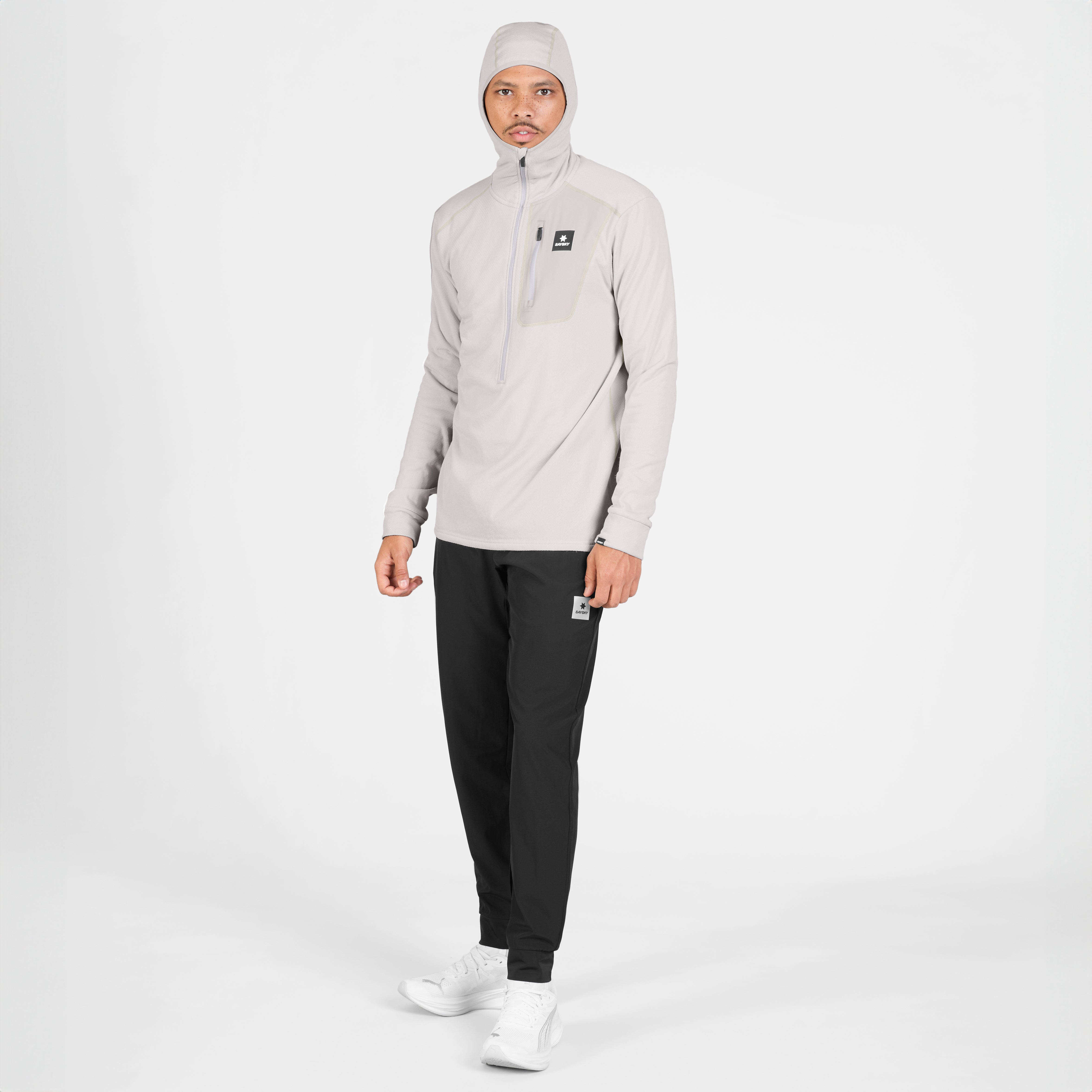 ランニングフリース SM35001c610 Combat Half Zip Fleece Hoodie - Grey [メンズ]