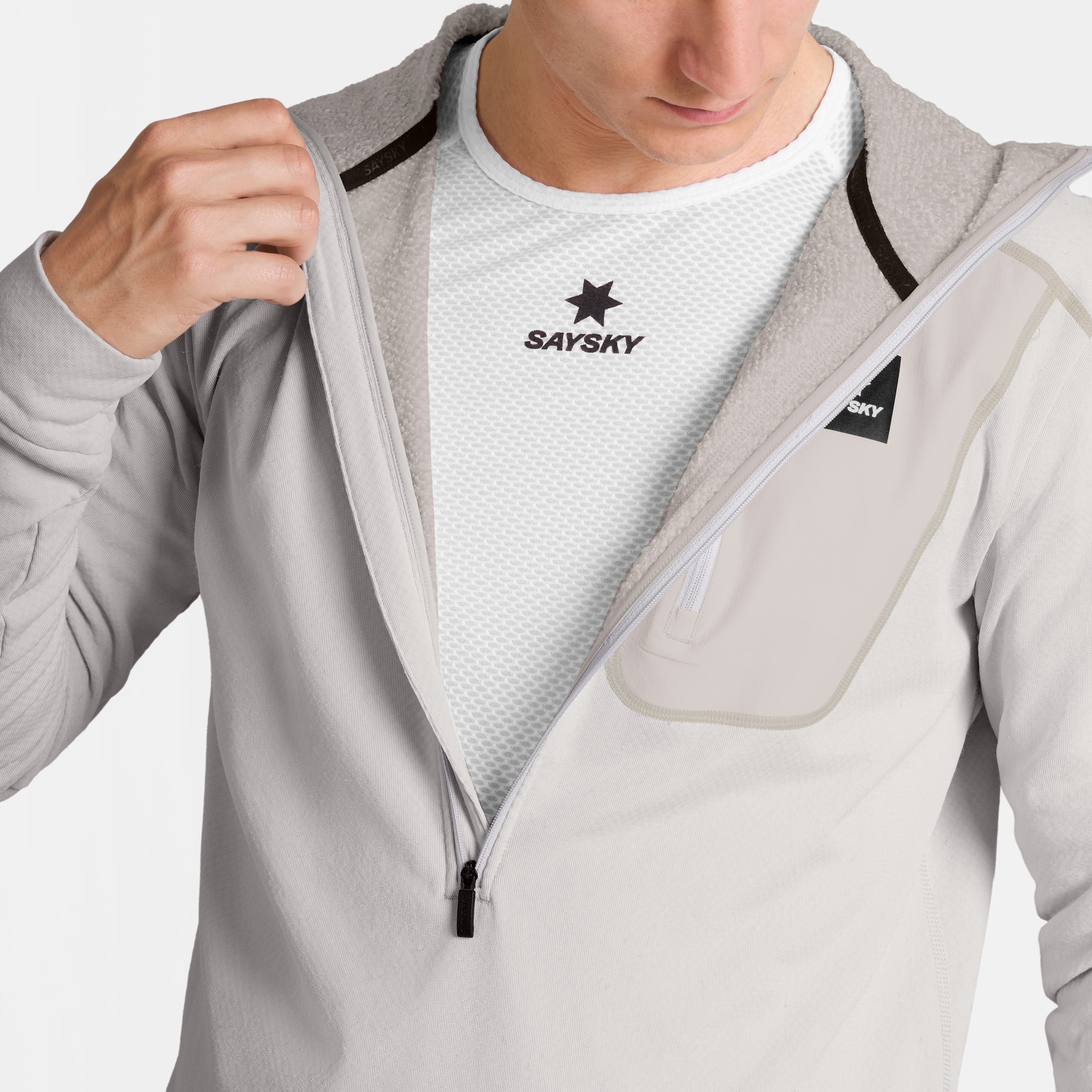 ランニングフリース SM35001c610 Combat Half Zip Fleece Hoodie - Grey [メンズ]