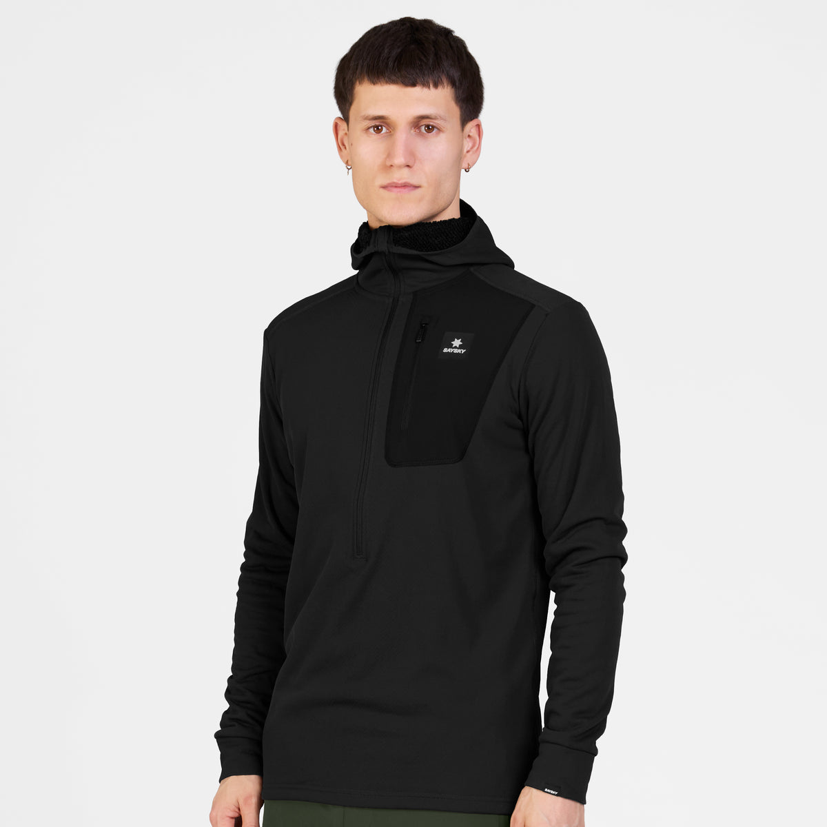 フリースフーディー SM35001c901 Combat Half Zip Fleece Hoodie - Black [メンズ]