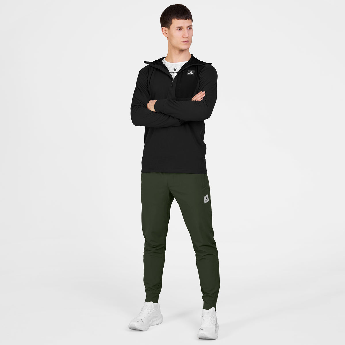 フリースフーディー SM35001c901 Combat Half Zip Fleece Hoodie - Black [メンズ]