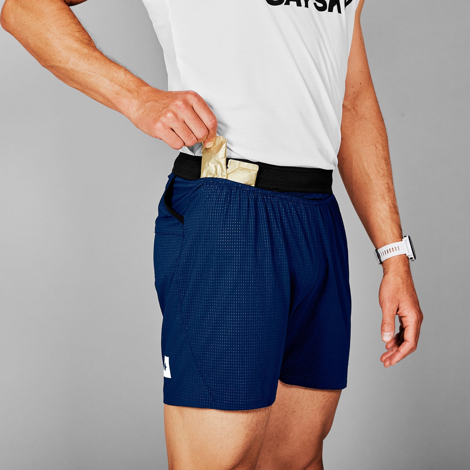 ランニングショーツ SM40009c201 Flow Shorts 5`` - Blue [メンズ]