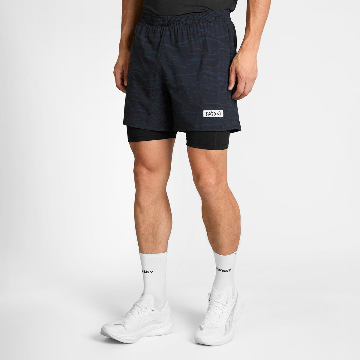 ランニングショーツ SM40019c1080 Tiger Pace 2-in-1 Shorts 5inch - Black Camo [メンズ]