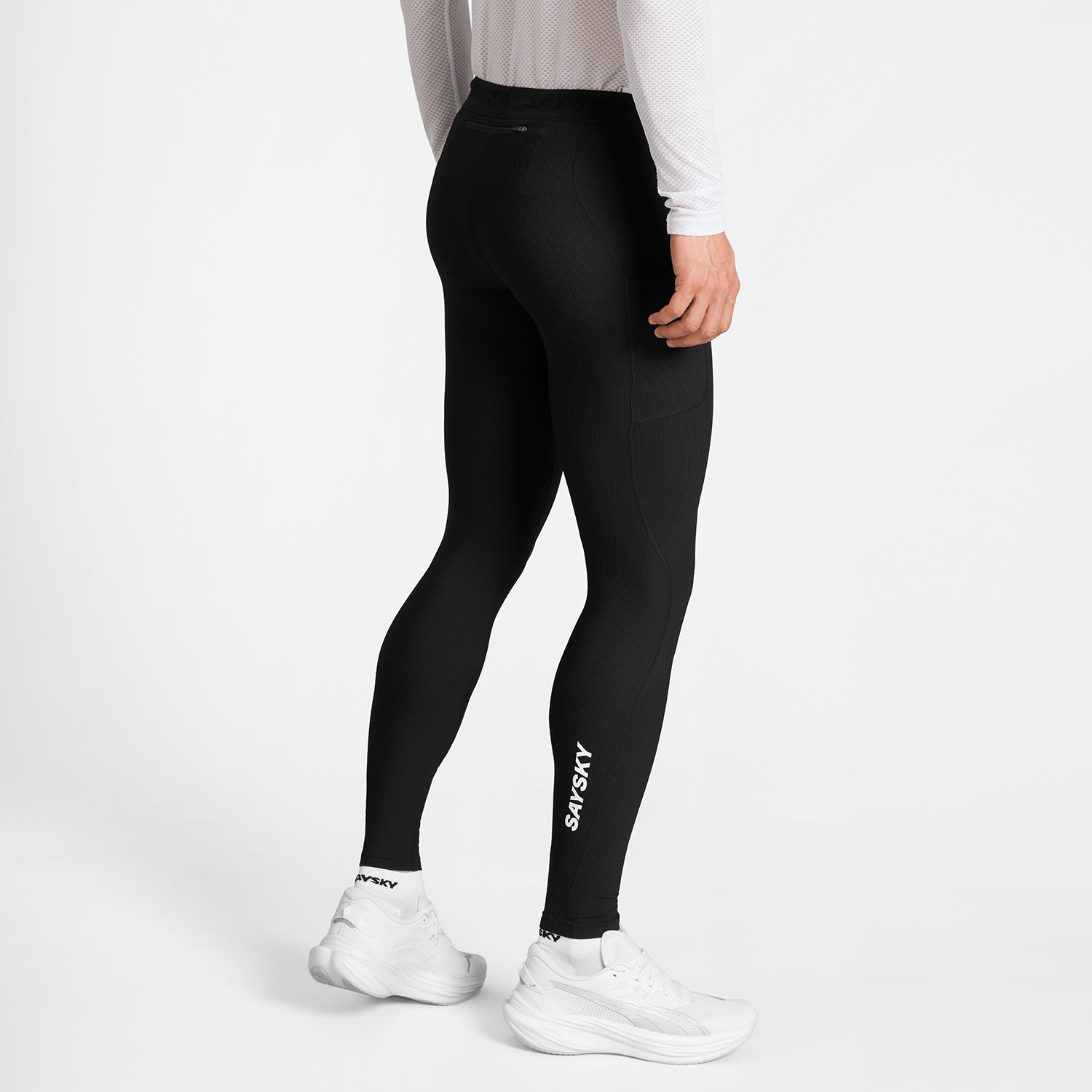 ランニングタイツ SM50007c901 Combat+ Rib Long Tights - Black [メンズ]