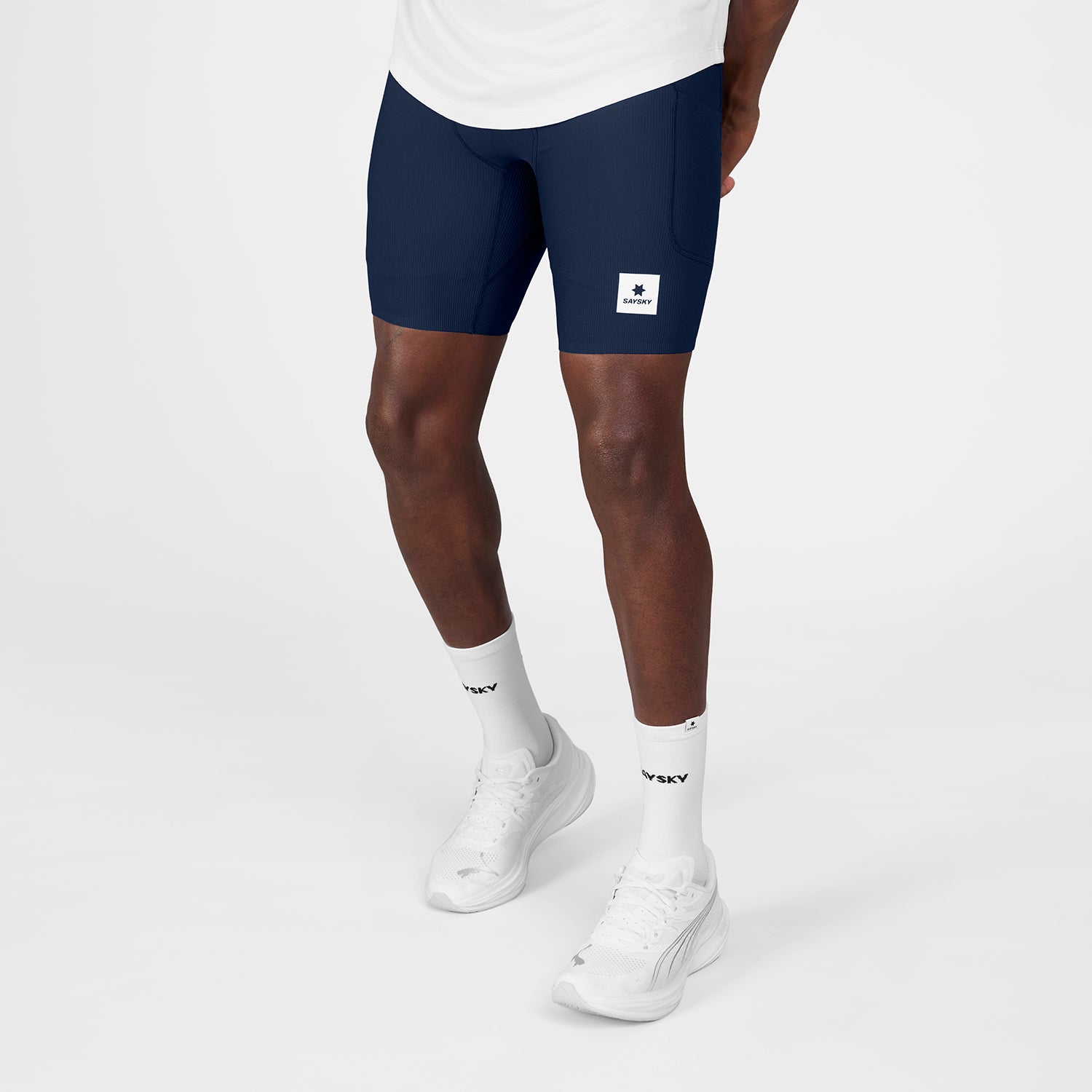 ランニングタイツ SM55002c201 Combat+ Rib Short Tights 8inch - Blue [メンズ]