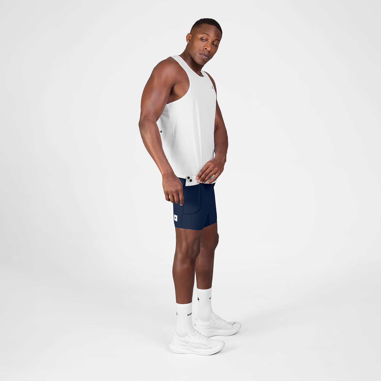 ランニングタイツ SM55002c201 Combat+ Rib Short Tights 8inch - Blue [メンズ]