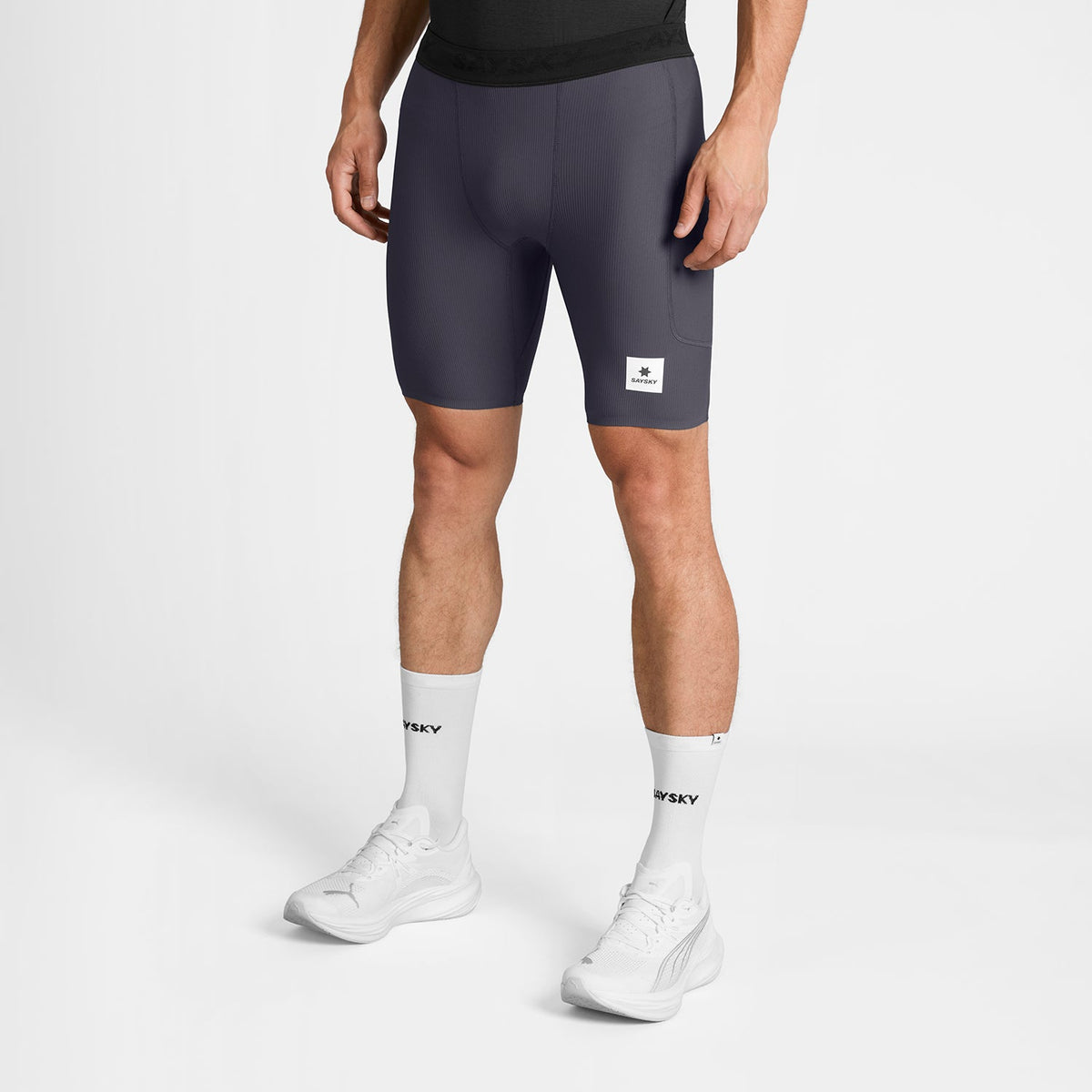 ランニングタイツ SM55002c611 Combat+ Rib Short Tights 8inch - Grey [メンズ]